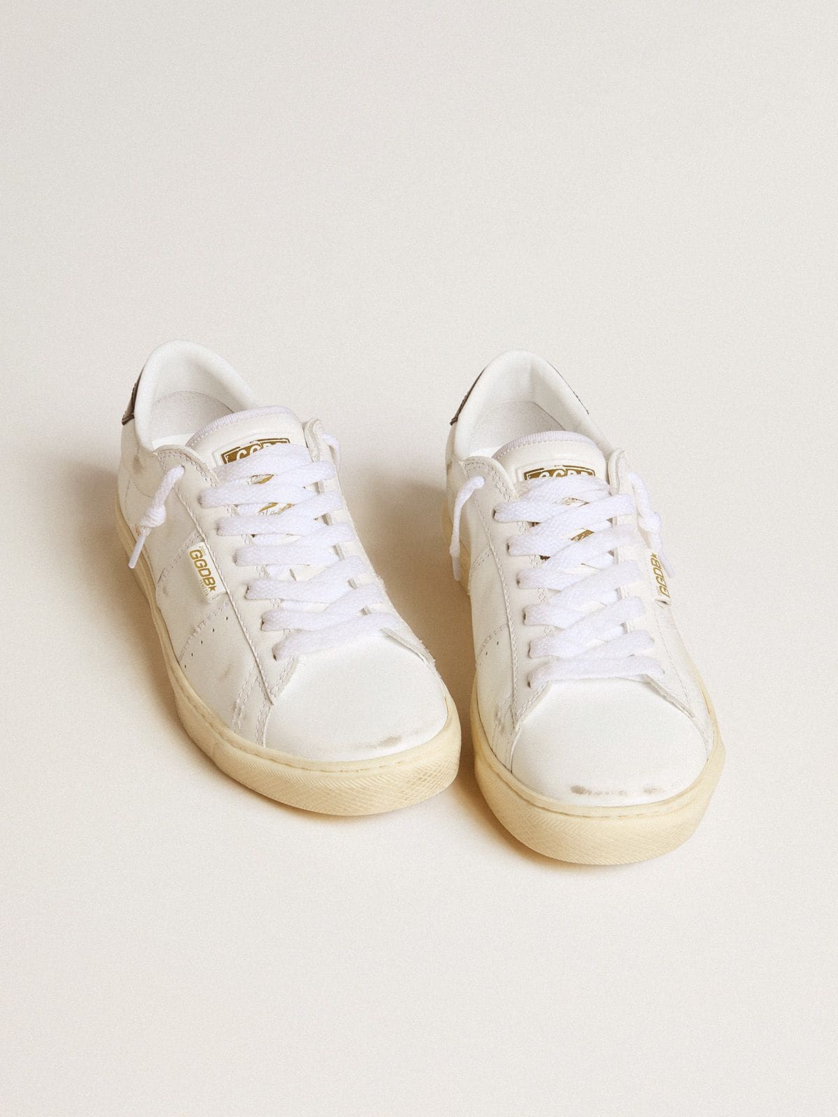 Golden Goose Women’s Matchstar In White Leather With Dark Blue Leather Heel Tab - Sneaker Türkiye