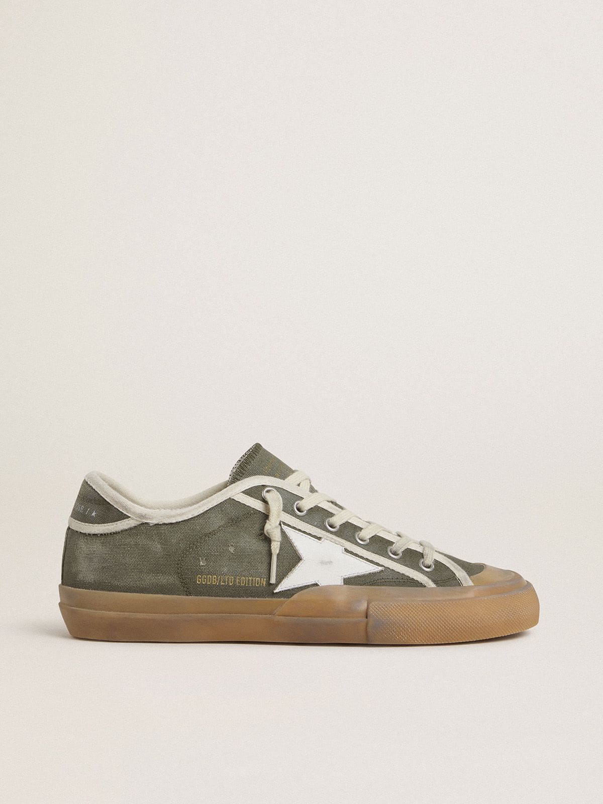 Golden Goose Women’s Super-Star LTD In Green Canvas With White Leather Star - Sneaker Türkiye