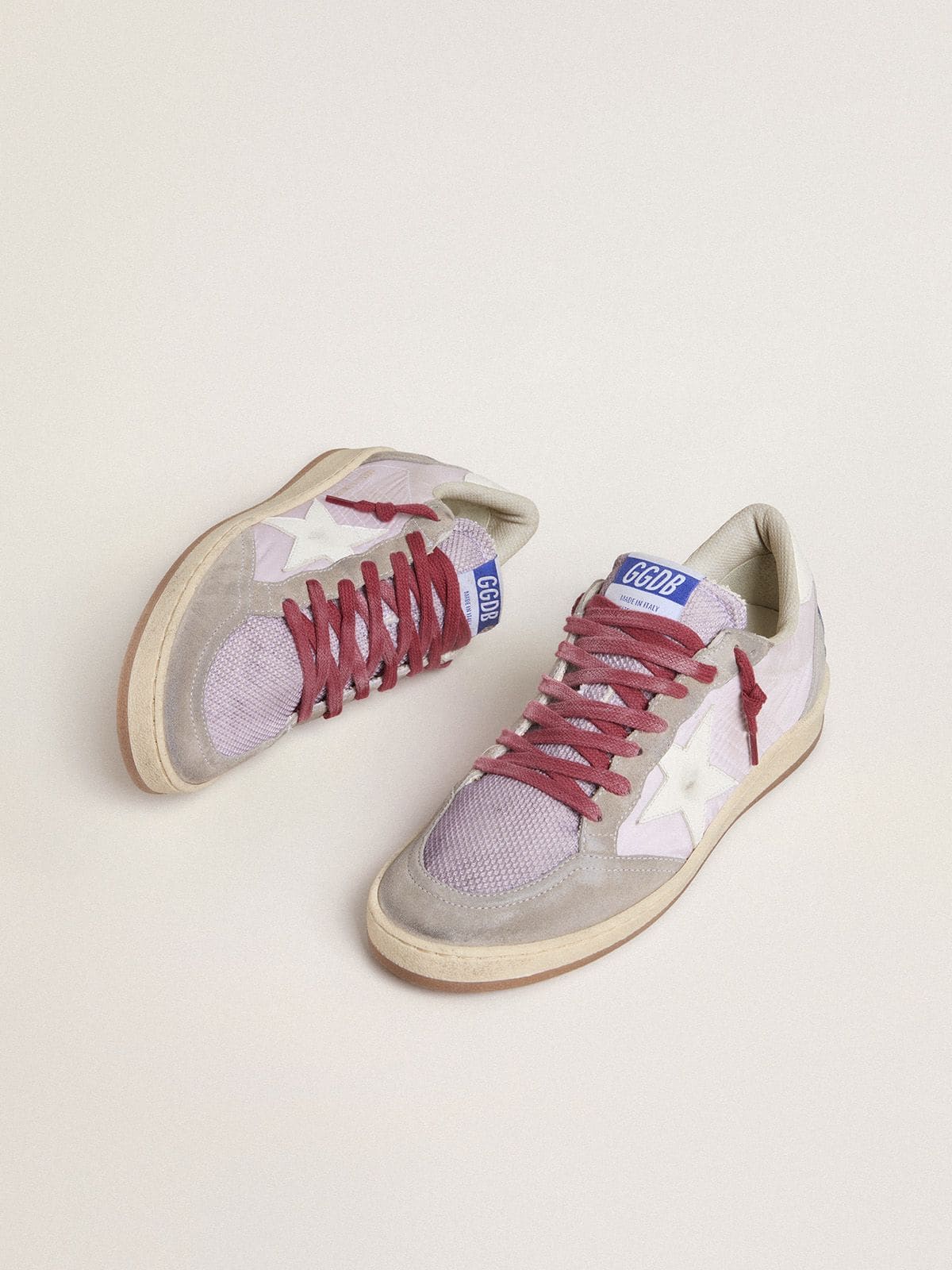 Golden Goose Women’s Ball Star LTD In Lilac Nylon With White Leather Star And Suede Inserts - Sneaker Türkiye