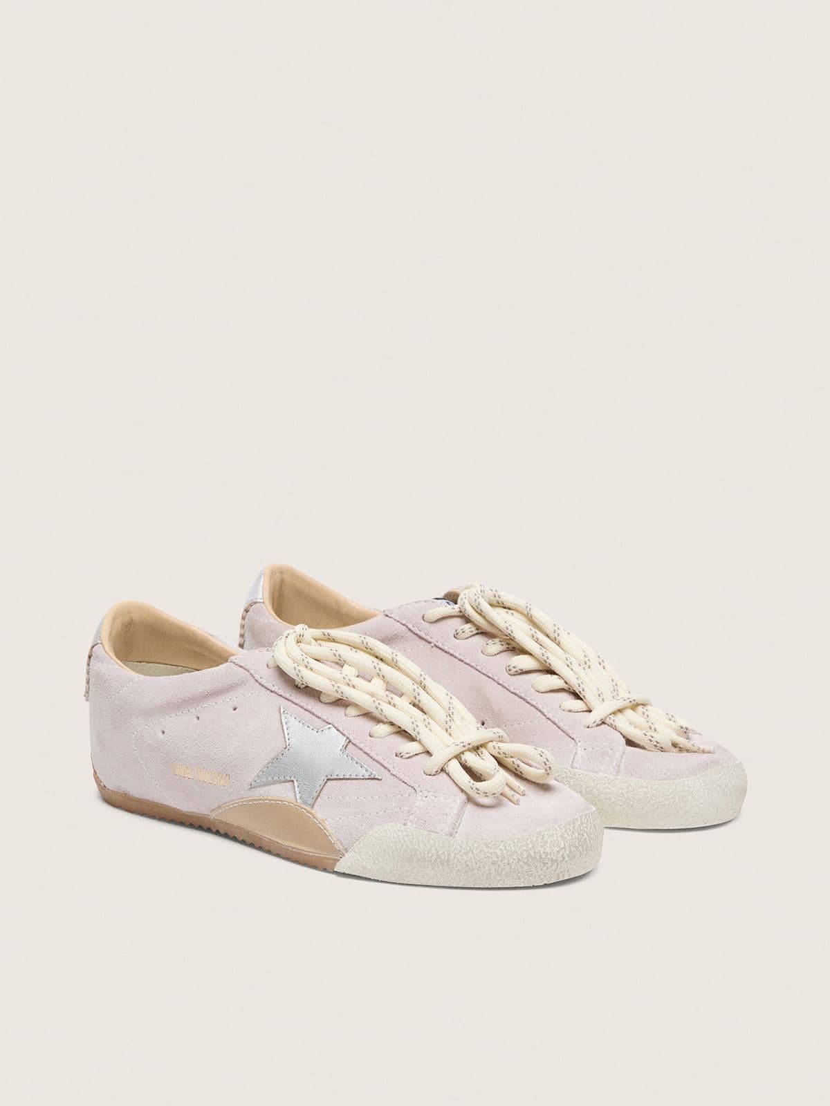 Golden Goose Women’s True-Star In Pastel Pink Suede With Silver Star And Heel Tab - Sneaker Türkiye