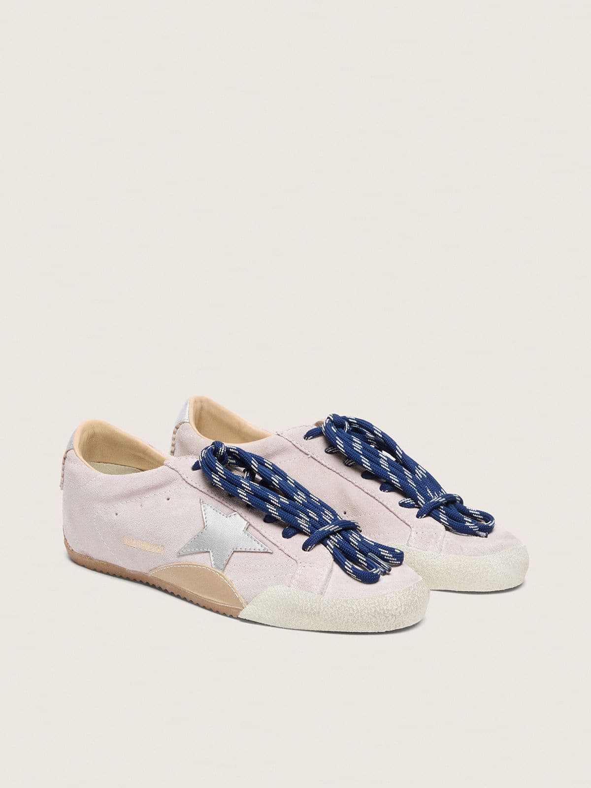 Golden Goose Women’s True-Star In Pastel Pink Suede With Silver Star And Heel Tab - Sneaker Türkiye