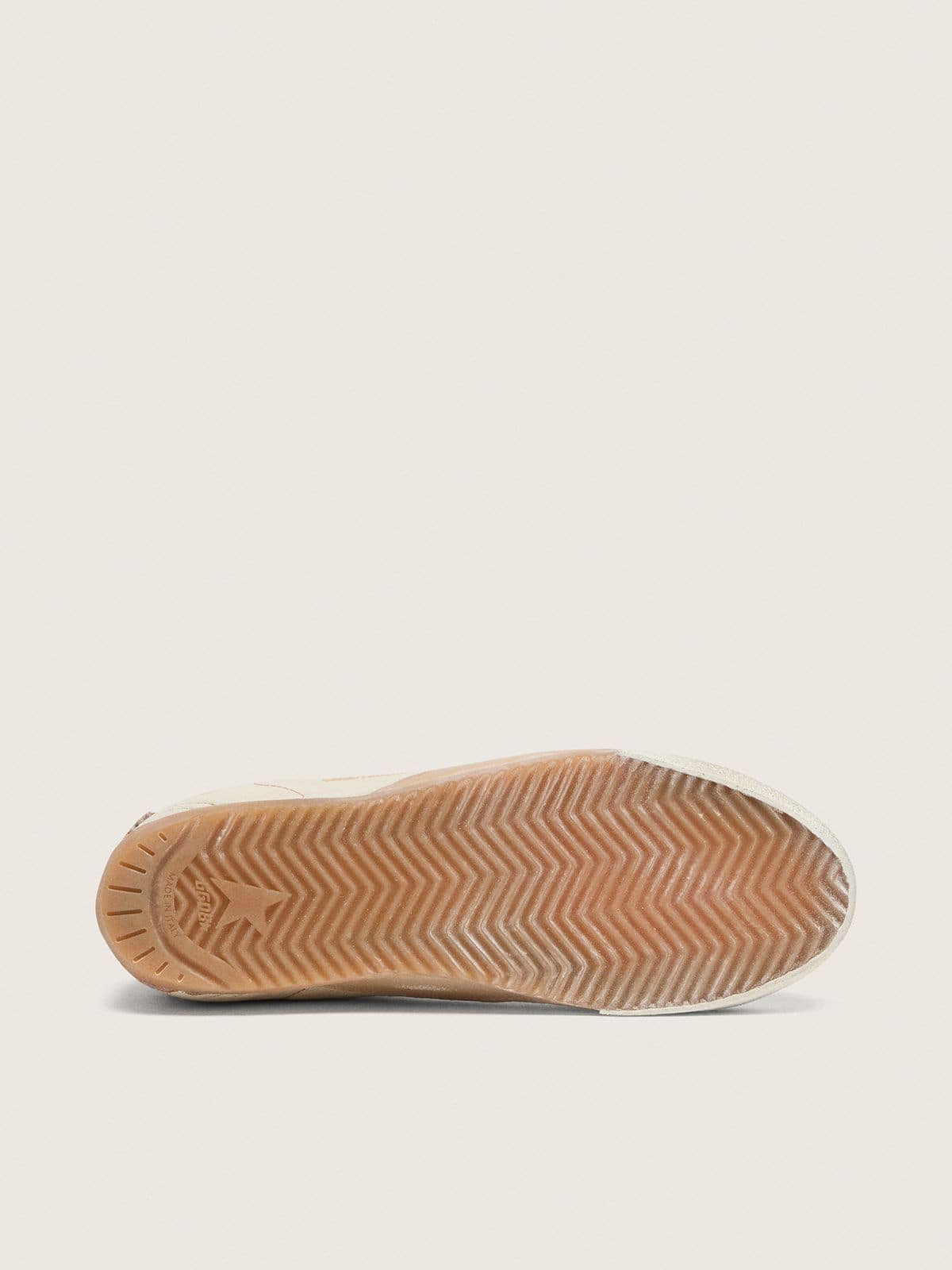Golden Goose Women’s True-Star In White Nappa Leather With Gold Star And Beige Suede Heel Tab - Sneaker Türkiye