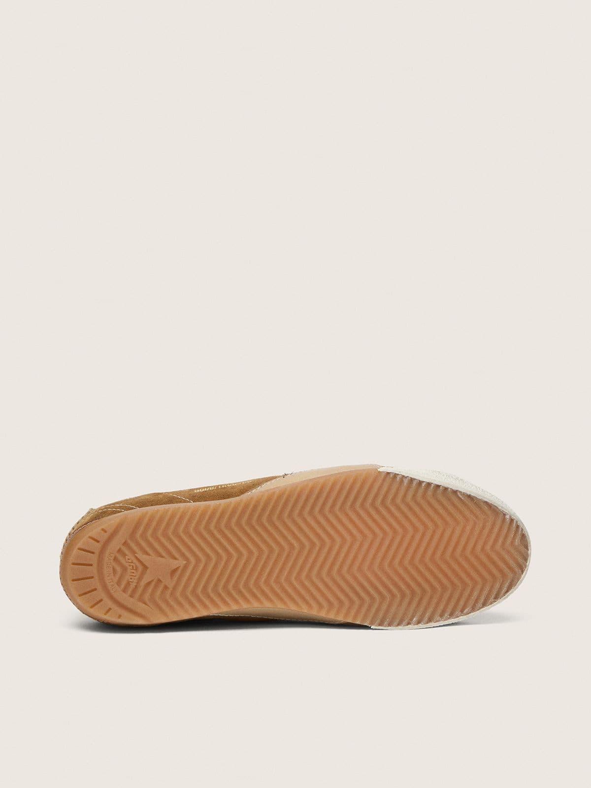 Golden Goose Women’s True-Star In Tobacco-Colored Suede With White Star And Platinum Heel Tab - Sneaker Türkiye