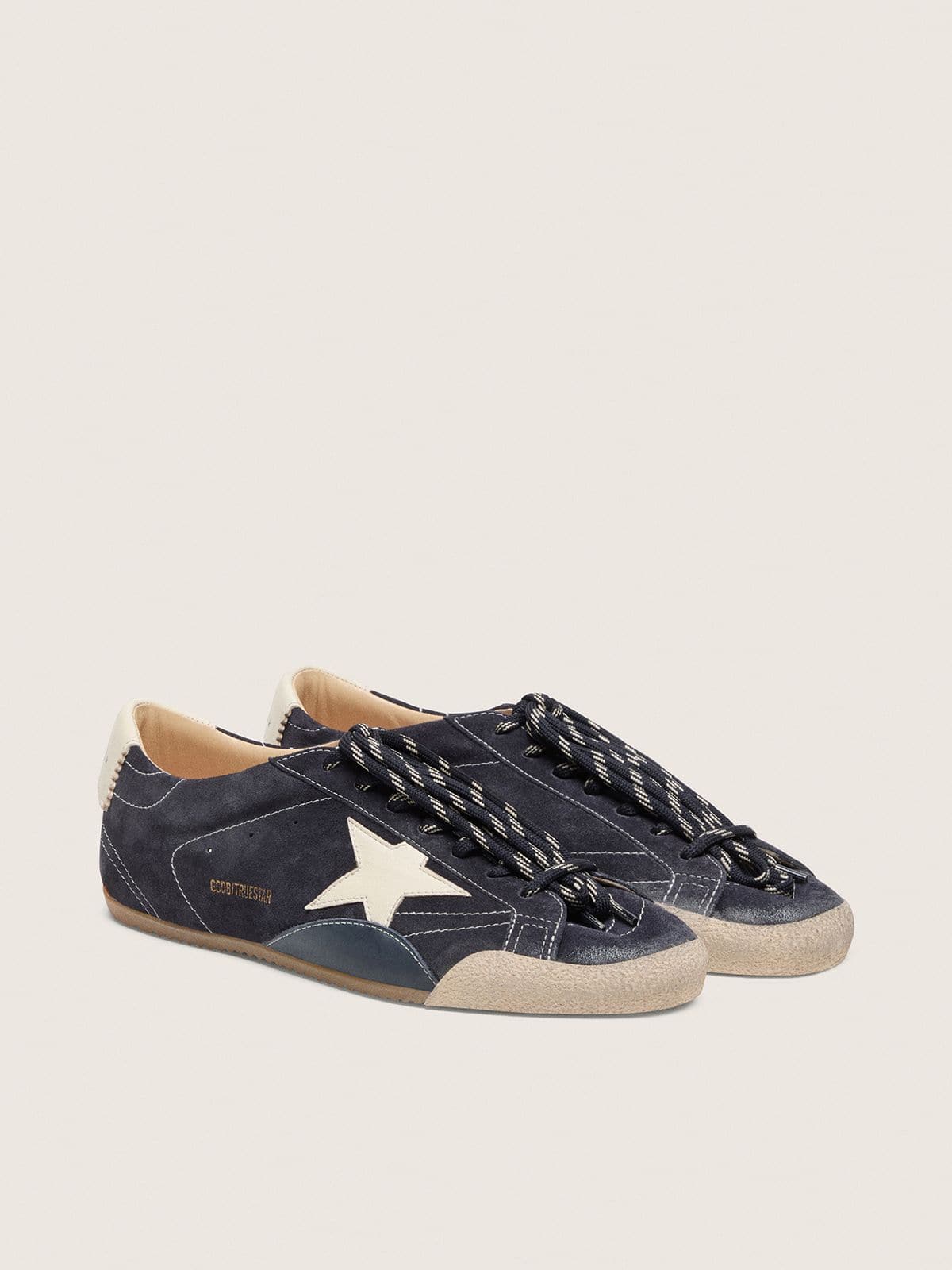 Golden Goose Women’s True-Star In Dark Blue Suede With White Nappa Leather Star And Heel Tab - Sneaker Türkiye