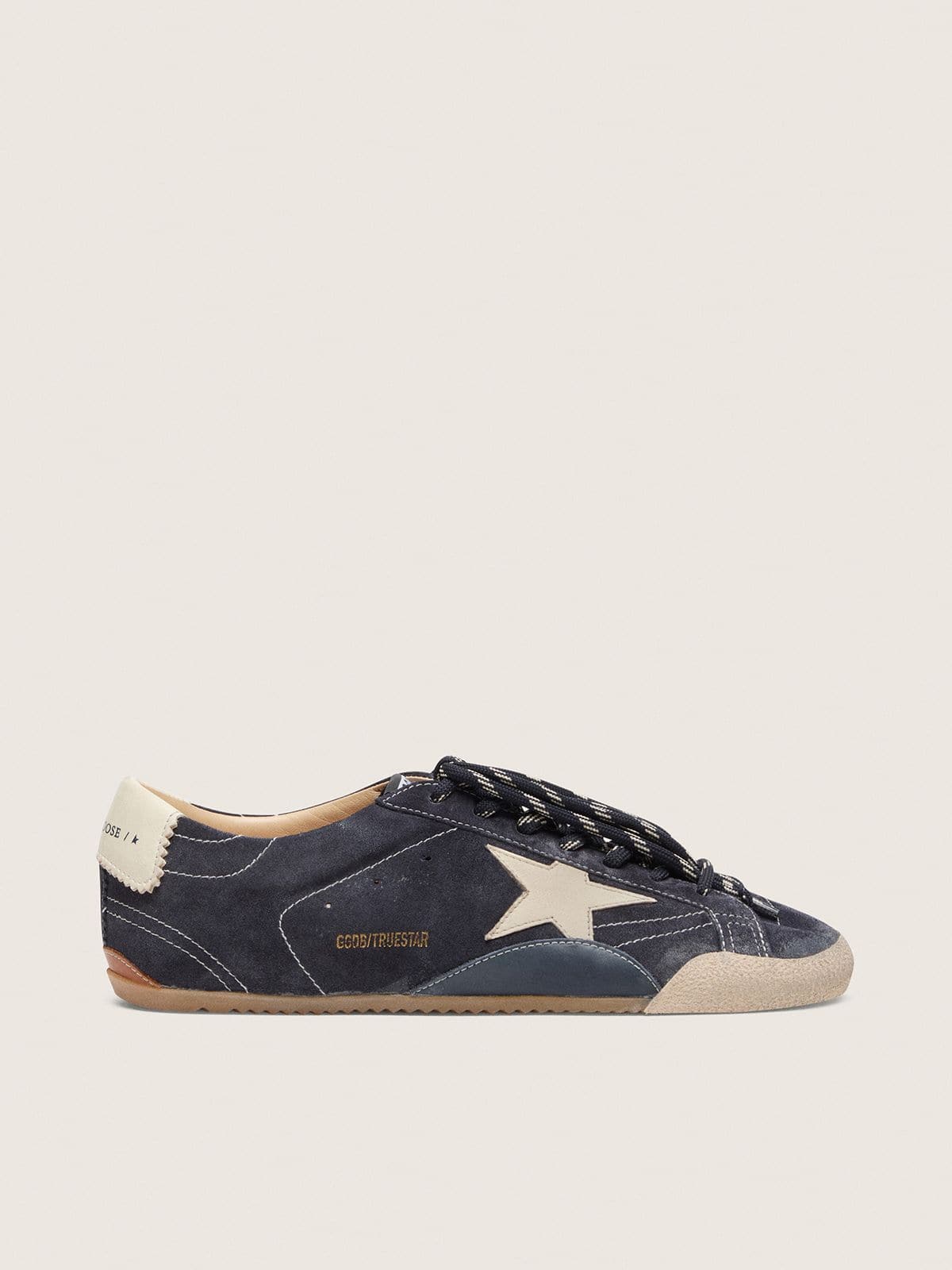 Golden Goose Women’s True-Star In Dark Blue Suede With White Nappa Leather Star And Heel Tab - Sneaker Türkiye