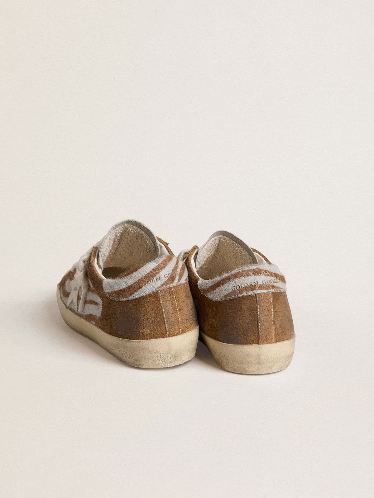 Golden Goose Women’s Super-Star In Zebra-Print Pony Skin With Leather Star And Brown Suede Inserts - Sneaker Türkiye