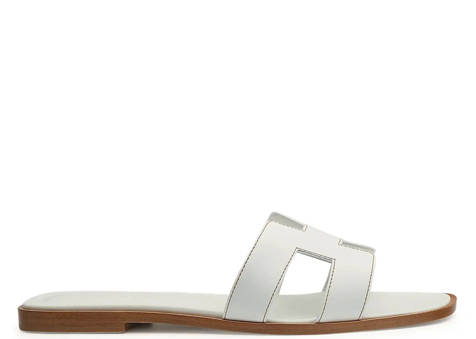 Hermes Oran Sandal Blanc Box Calfskin Leather - Sneaker Türkiye