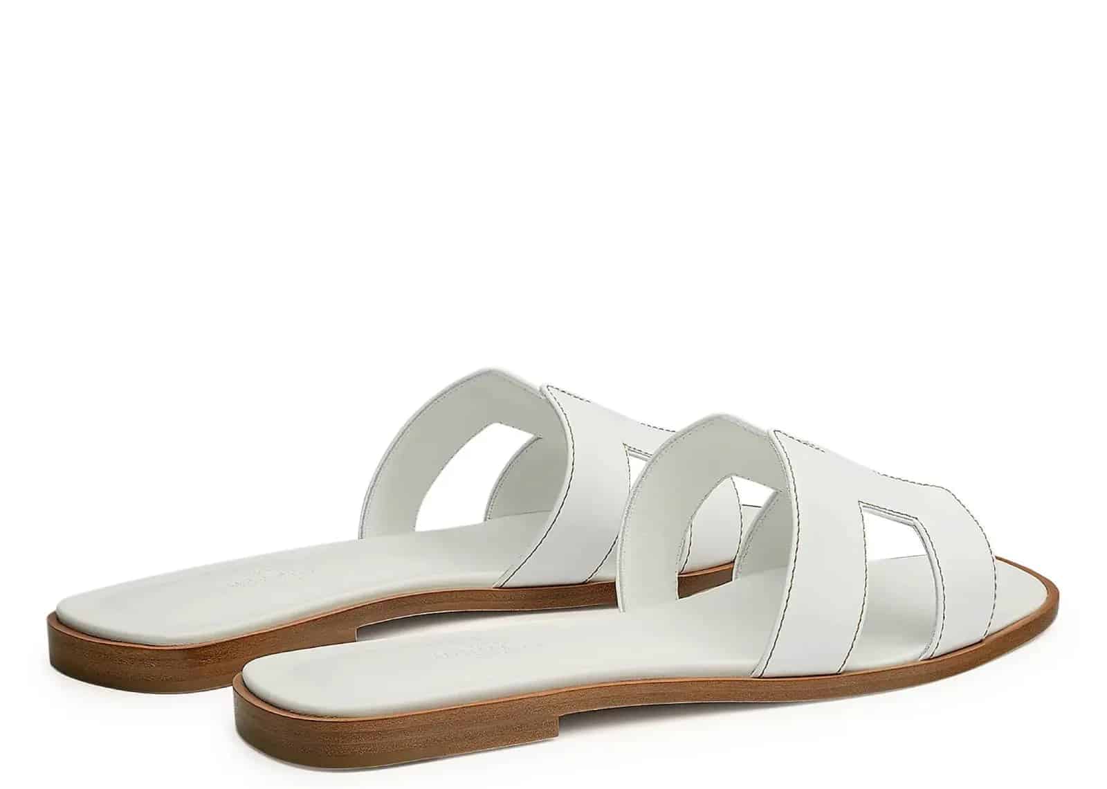 Hermes Oran Sandal Blanc Box Calfskin Leather - Sneaker Türkiye