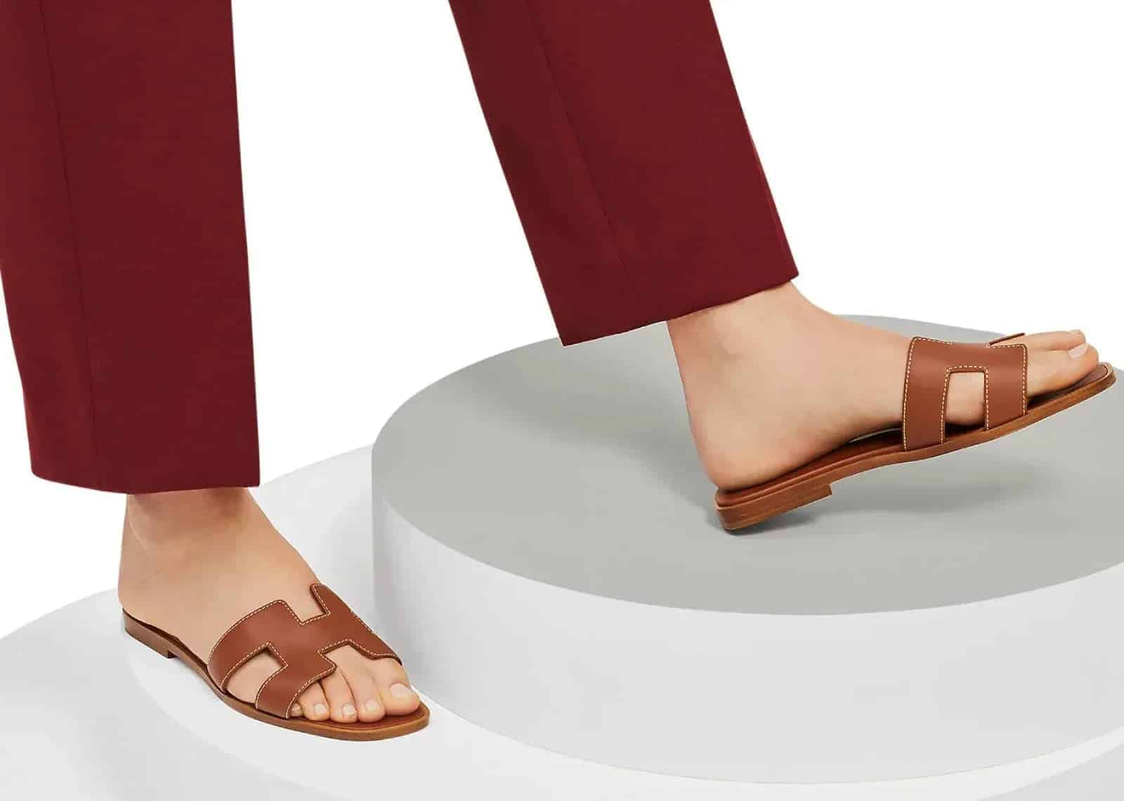 Hermes Oran Sandal Gold Box Calfskin Leather - Sneaker Türkiye