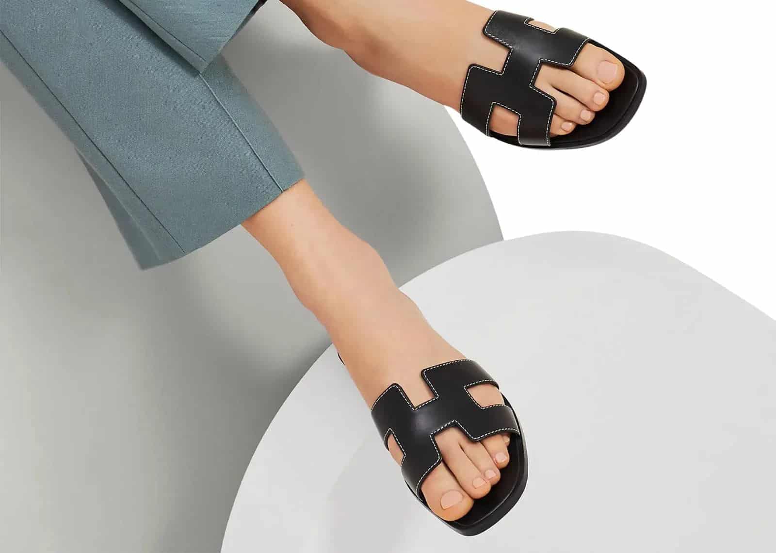 Hermes Oran Sandal Nior Box Calfskin Leather - Sneaker Türkiye