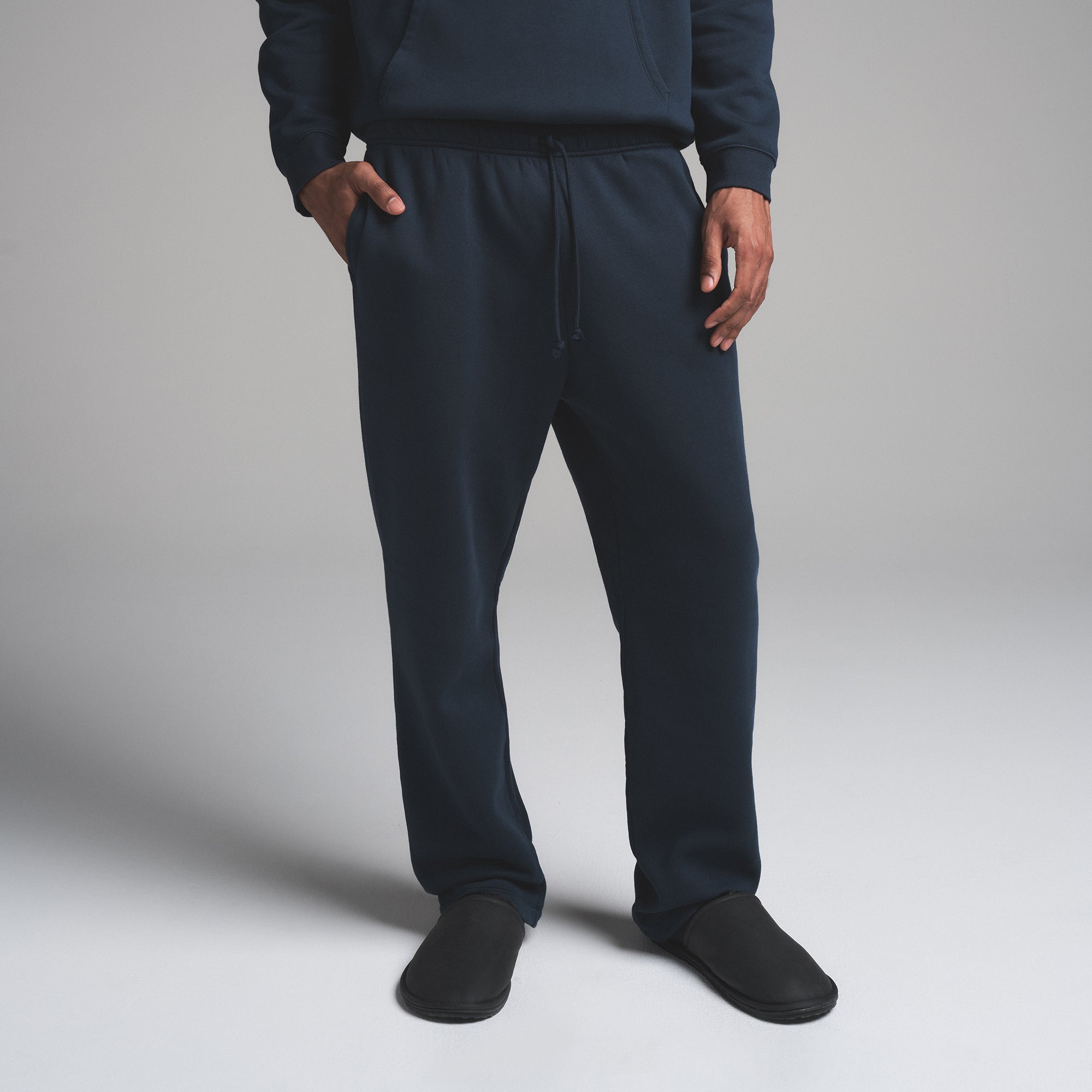 SKIMS FLEECE LOUNGE MENS CLASSIC STRAIGHT LEG PANT | NAVY - Sneaker Türkiye