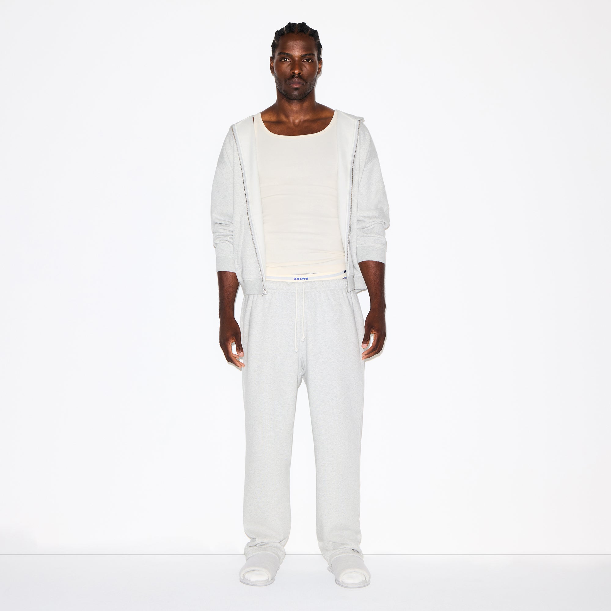 SKIMS FLEECE LOUNGE MENS CLASSIC STRAIGHT LEG PANT | LIGHT HEATHER GREY - Sneaker Türkiye
