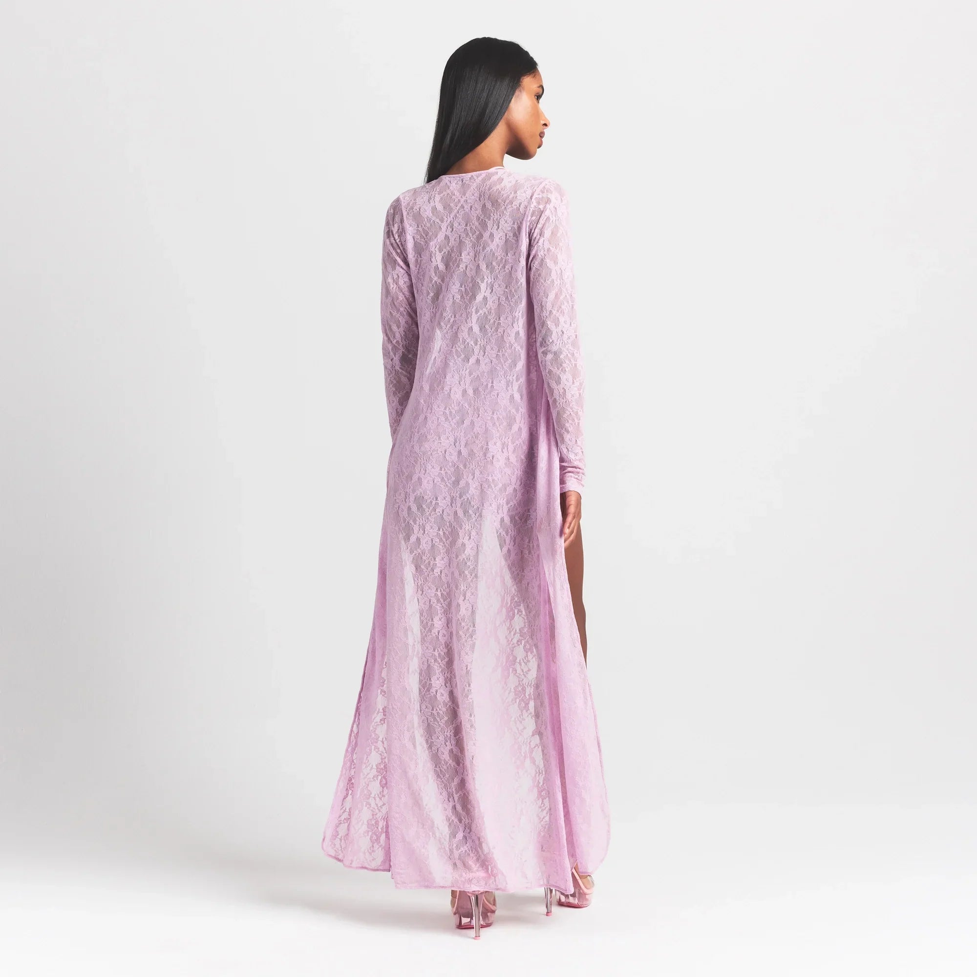 SKIMS STRETCH LACE LONG ROBE | BABY PINK - Sneaker Türkiye