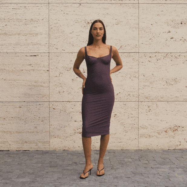 SKIMS BODY MIDI DRESS | RAISIN - Sneaker Türkiye