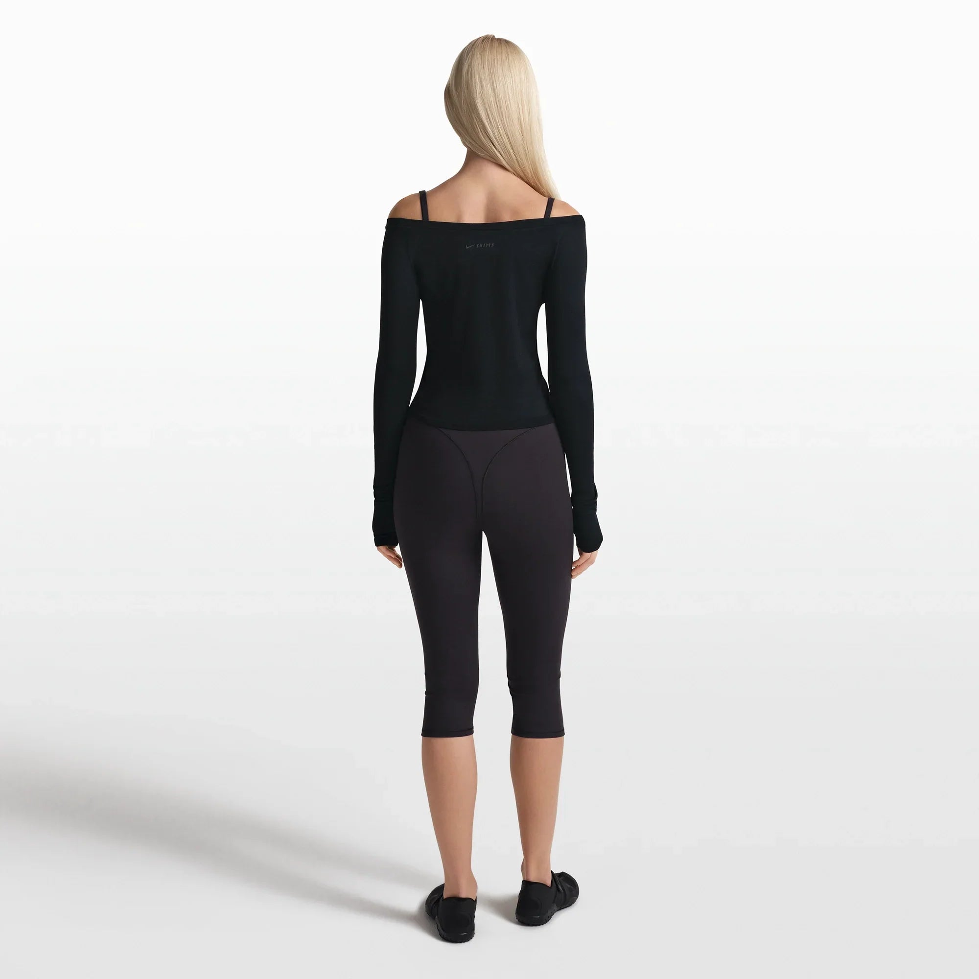 NikeSKIMS STRETCH KNIT LONG SLEEVE BOATNECK TOP | OBSIDIAN - Sneaker Türkiye