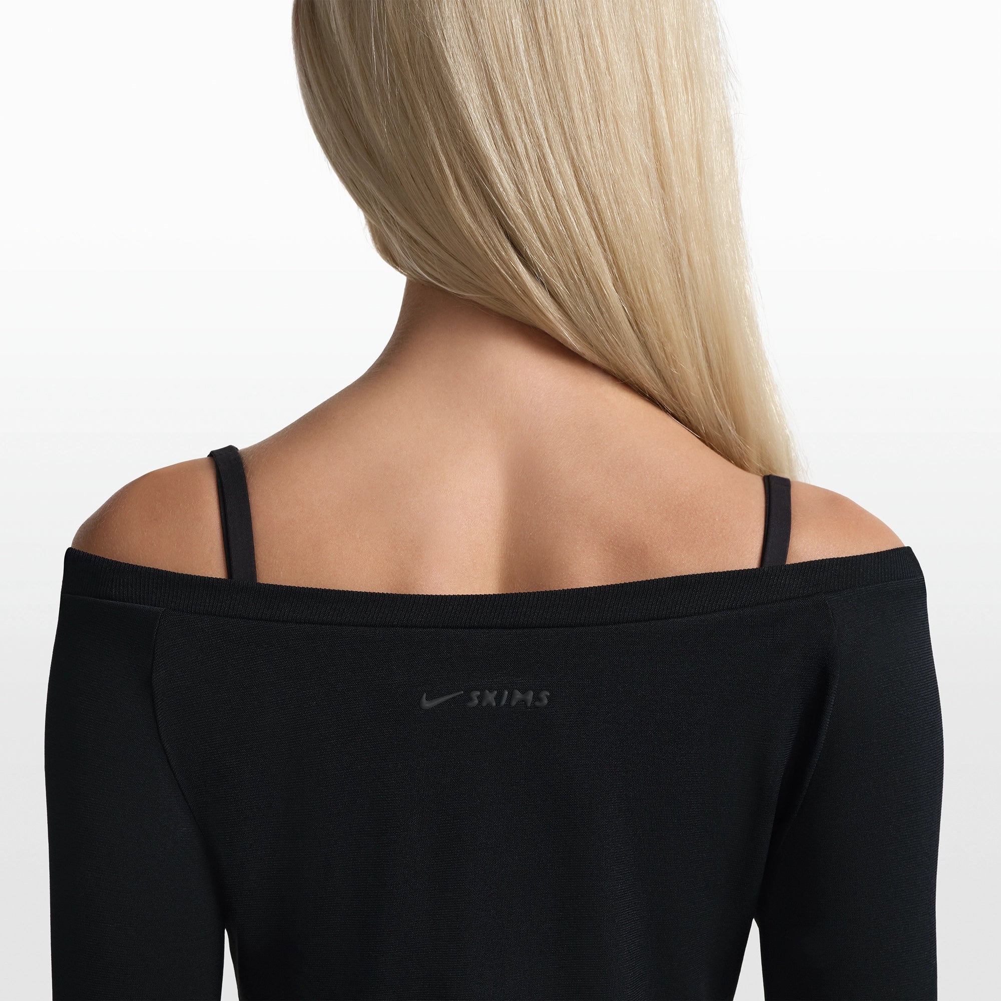 NikeSKIMS STRETCH KNIT LONG SLEEVE BOATNECK TOP | OBSIDIAN - Sneaker Türkiye