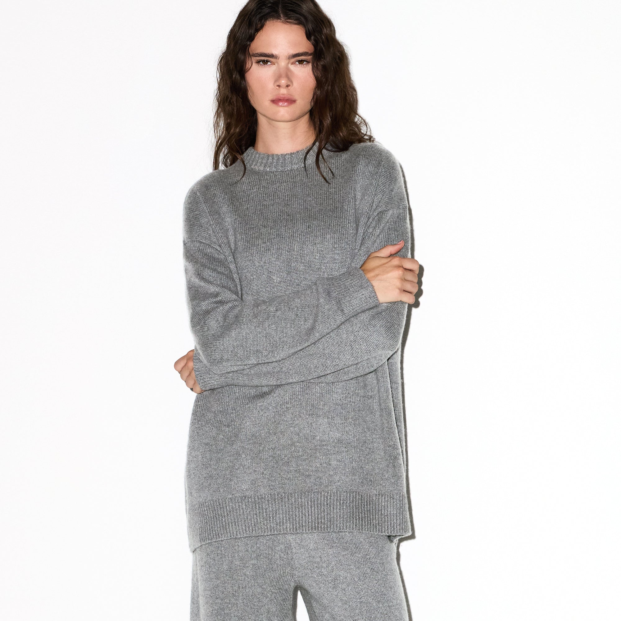 SKIMS CASHMERE OVERBedenD SWEATER | DARK HEATHER GREY - Sneaker Türkiye