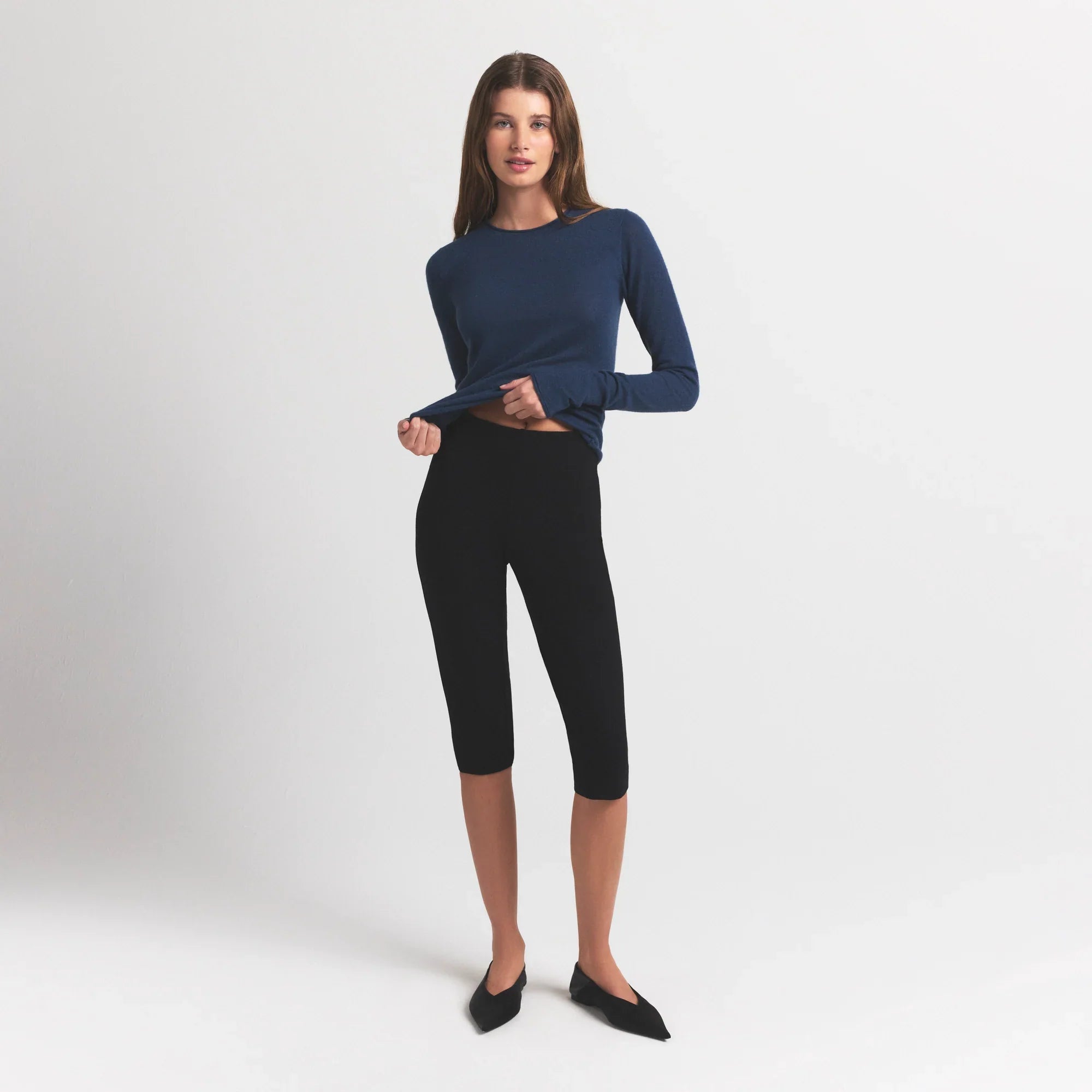 SKIMS FEATHERWEIGHT CASHMERE LONG SLEEVE TOP | INDIGO - Sneaker Türkiye
