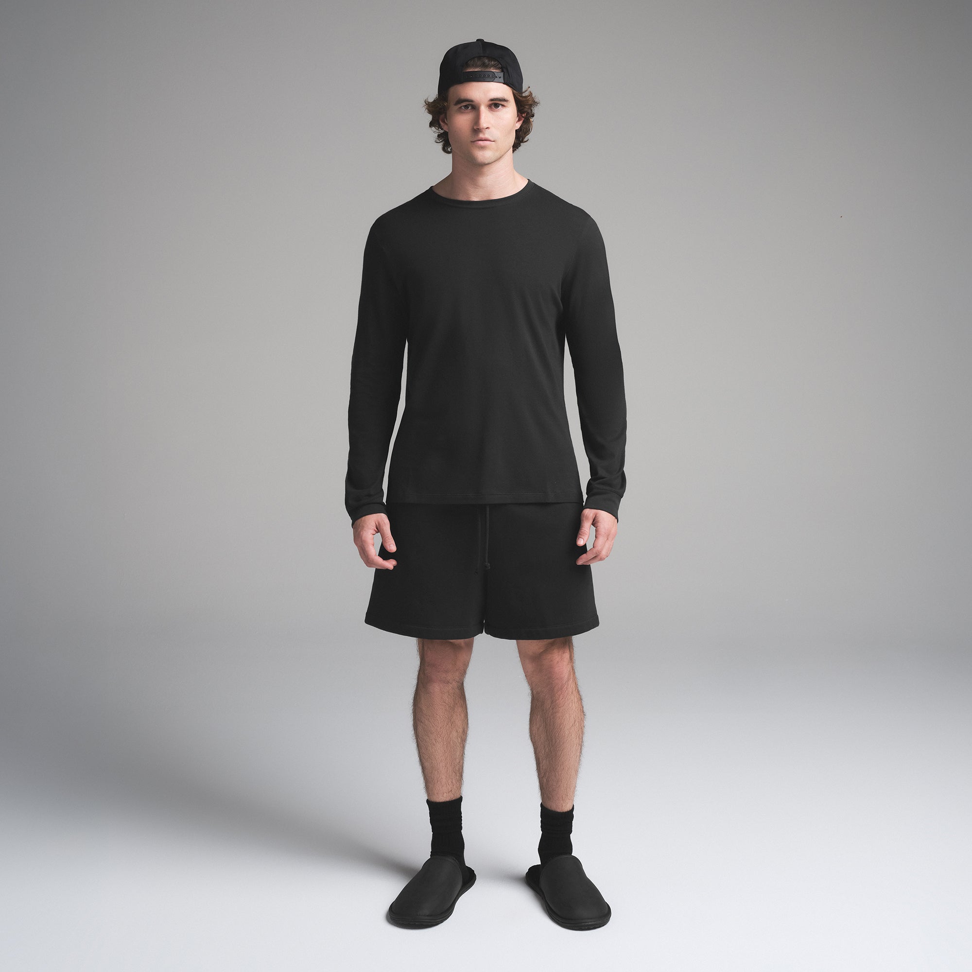 SKIMS COTTON MENS CLASSIC LONG SLEEVE T-SHIRT | ONYX - Sneaker Türkiye
