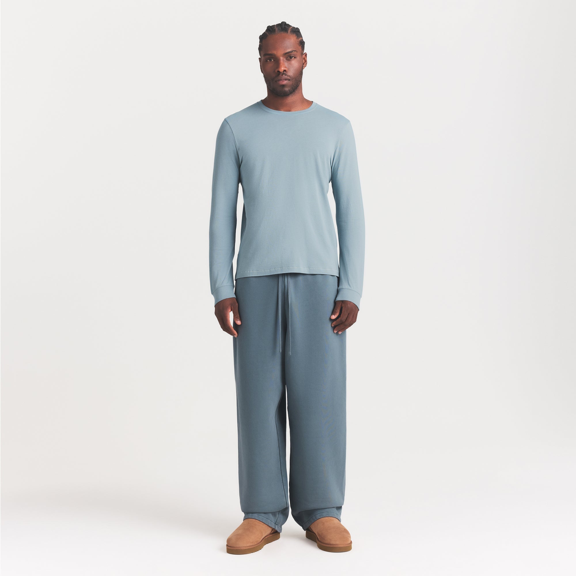 SKIMS COTTON MENS CLASSIC LONG SLEEVE T-SHIRT | SKY - Sneaker Türkiye