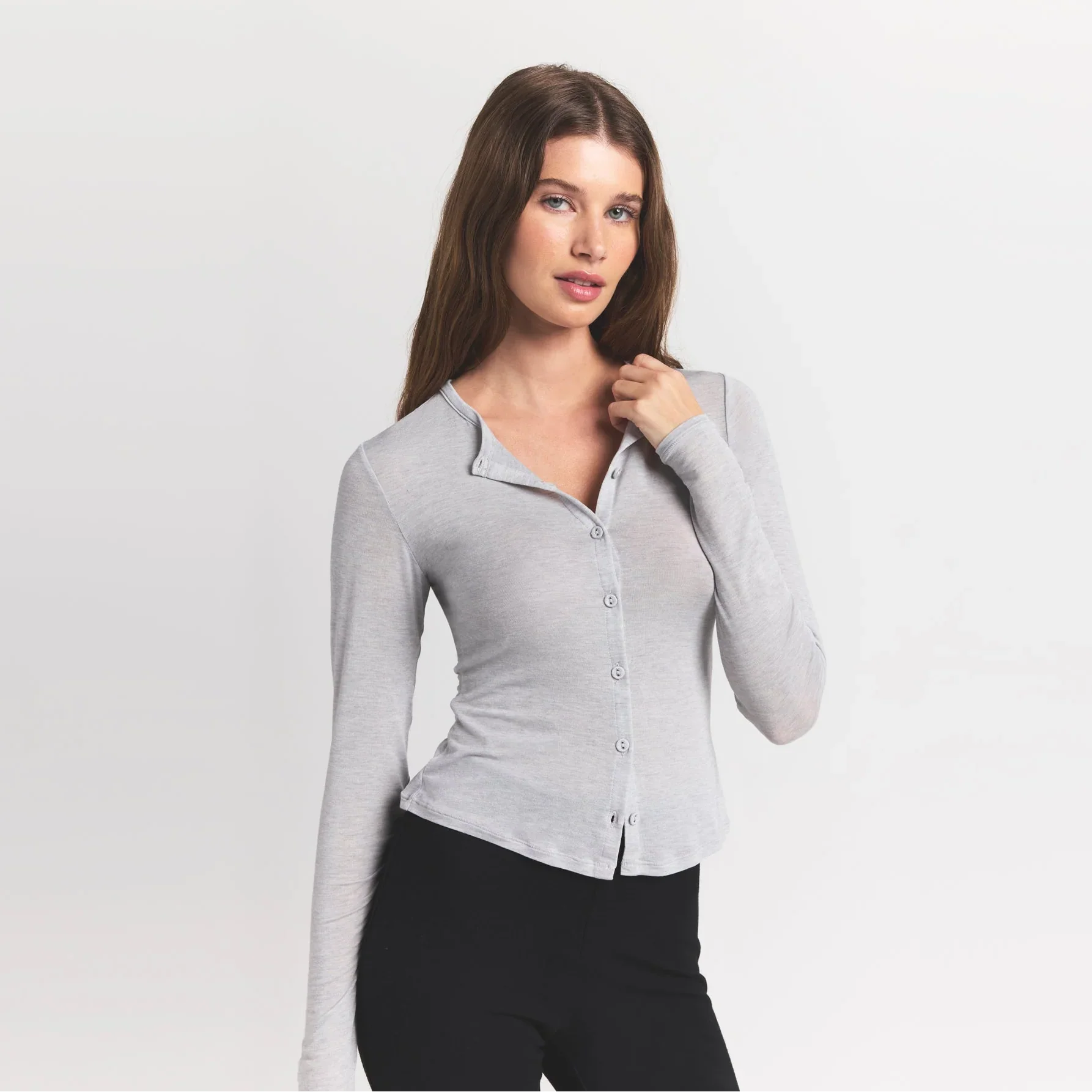 SKIMS SHEER MODAL CARDIGAN | HEATHER GREY - Sneaker Türkiye