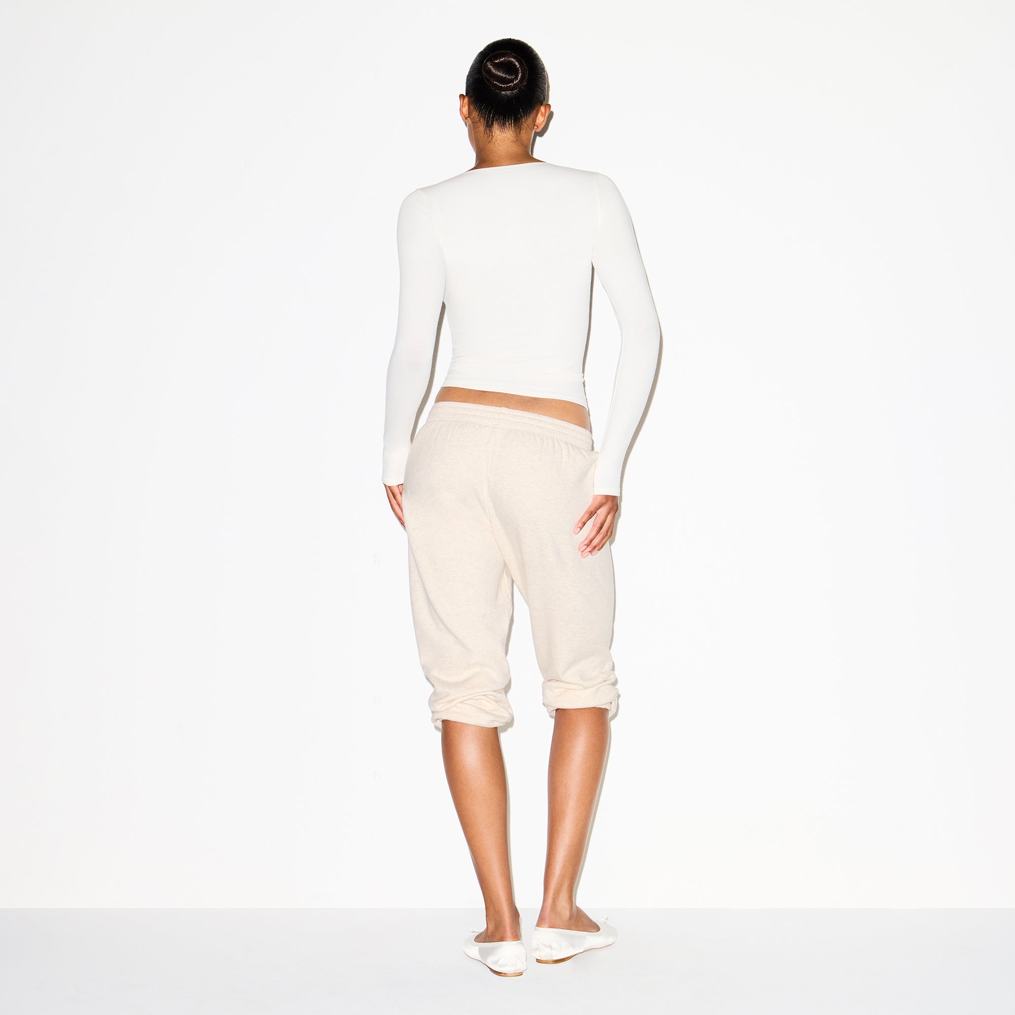 SKIMS COTTON JERSEY SCOOP NECK LONG SLEEVE TOP | MARBLE - Sneaker Türkiye