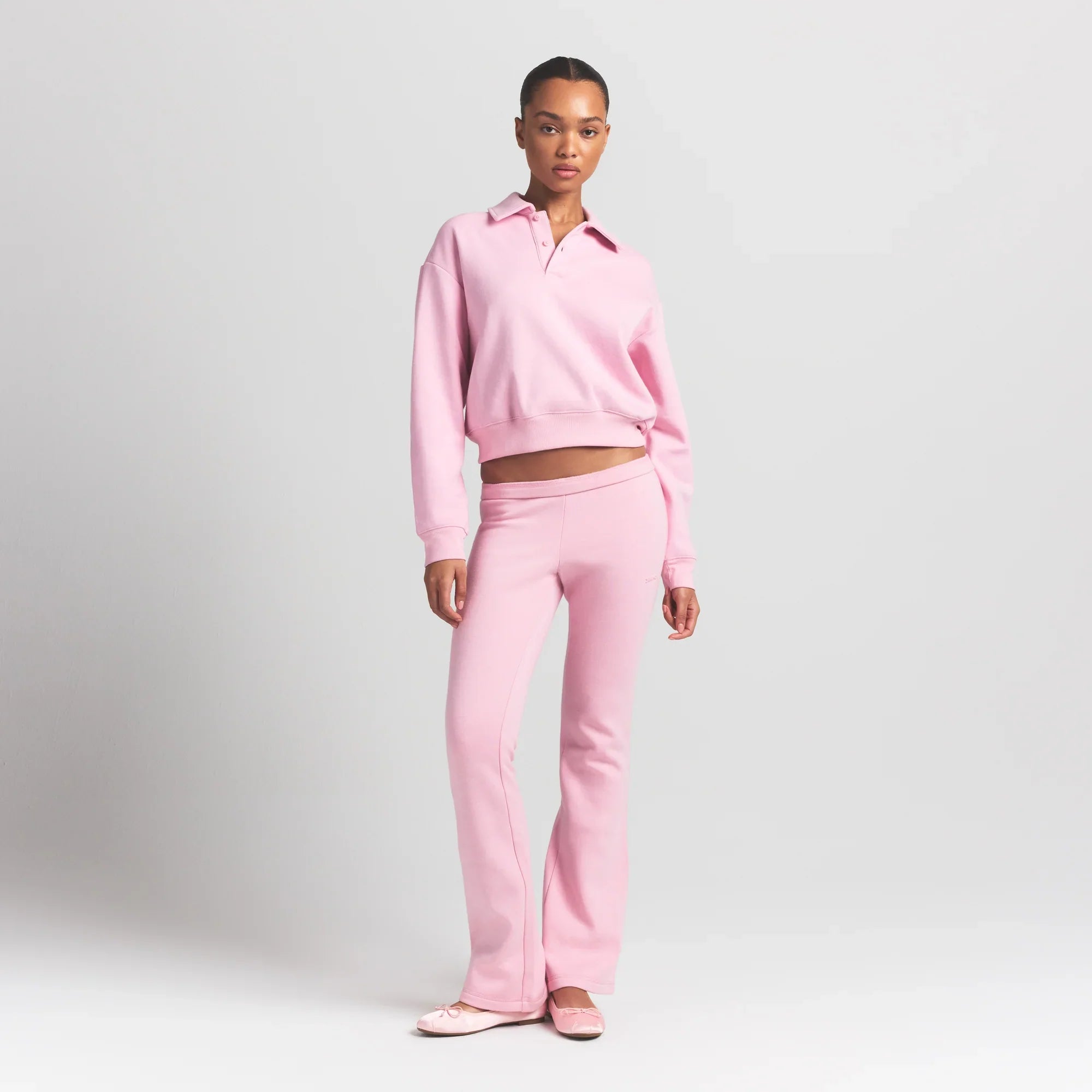 SKIMS COTTON FLEECE POLO SWEATSHIRT | HALITE - Sneaker Türkiye