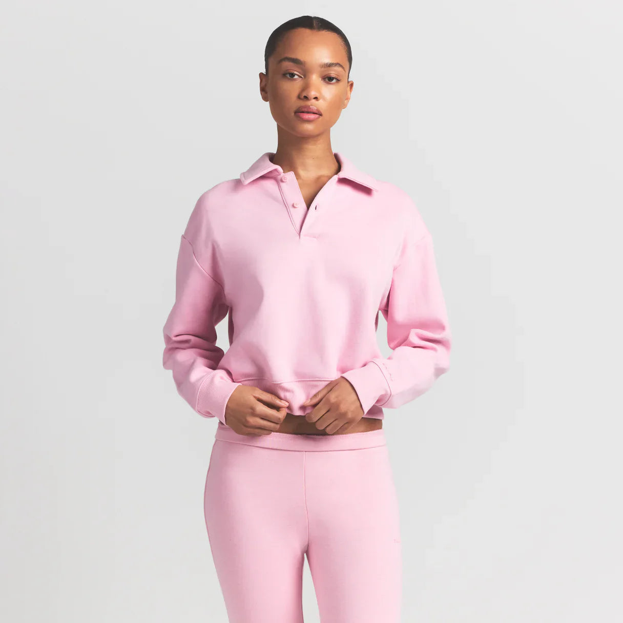 SKIMS COTTON FLEECE POLO SWEATSHIRT | HALITE - Sneaker Türkiye
