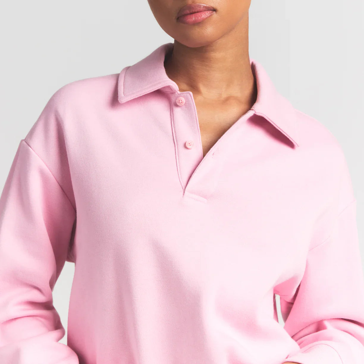 SKIMS COTTON FLEECE POLO SWEATSHIRT | HALITE - Sneaker Türkiye
