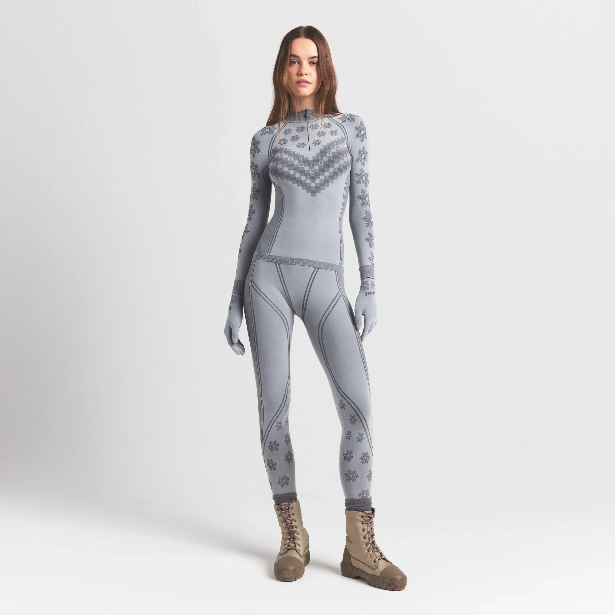 SKIMS FIRST LAYERS HALF ZIP LONG SLEEVE | MIRROR WINTER FAIR ISLE - Sneaker Türkiye