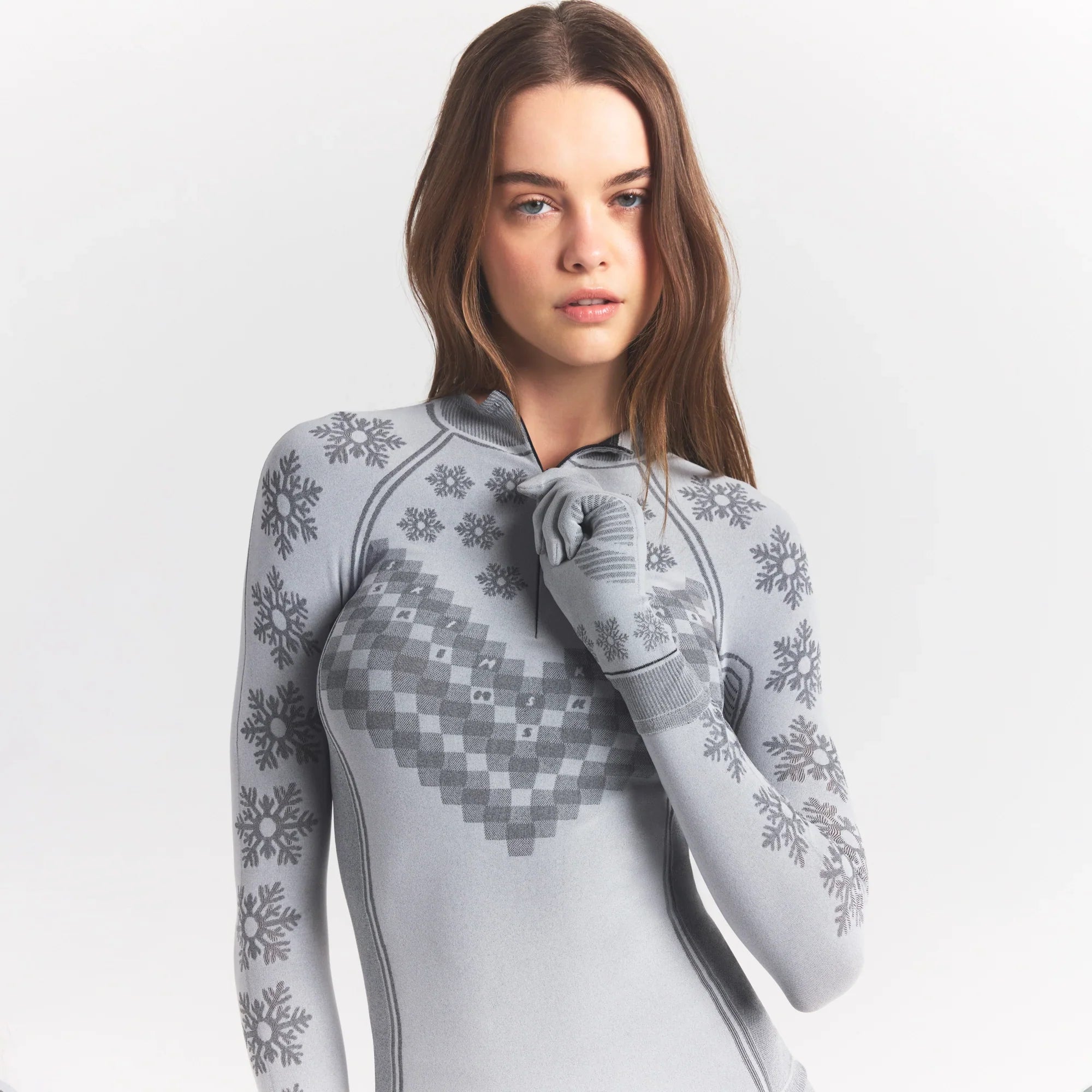 SKIMS FIRST LAYERS HALF ZIP LONG SLEEVE | MIRROR WINTER FAIR ISLE - Sneaker Türkiye