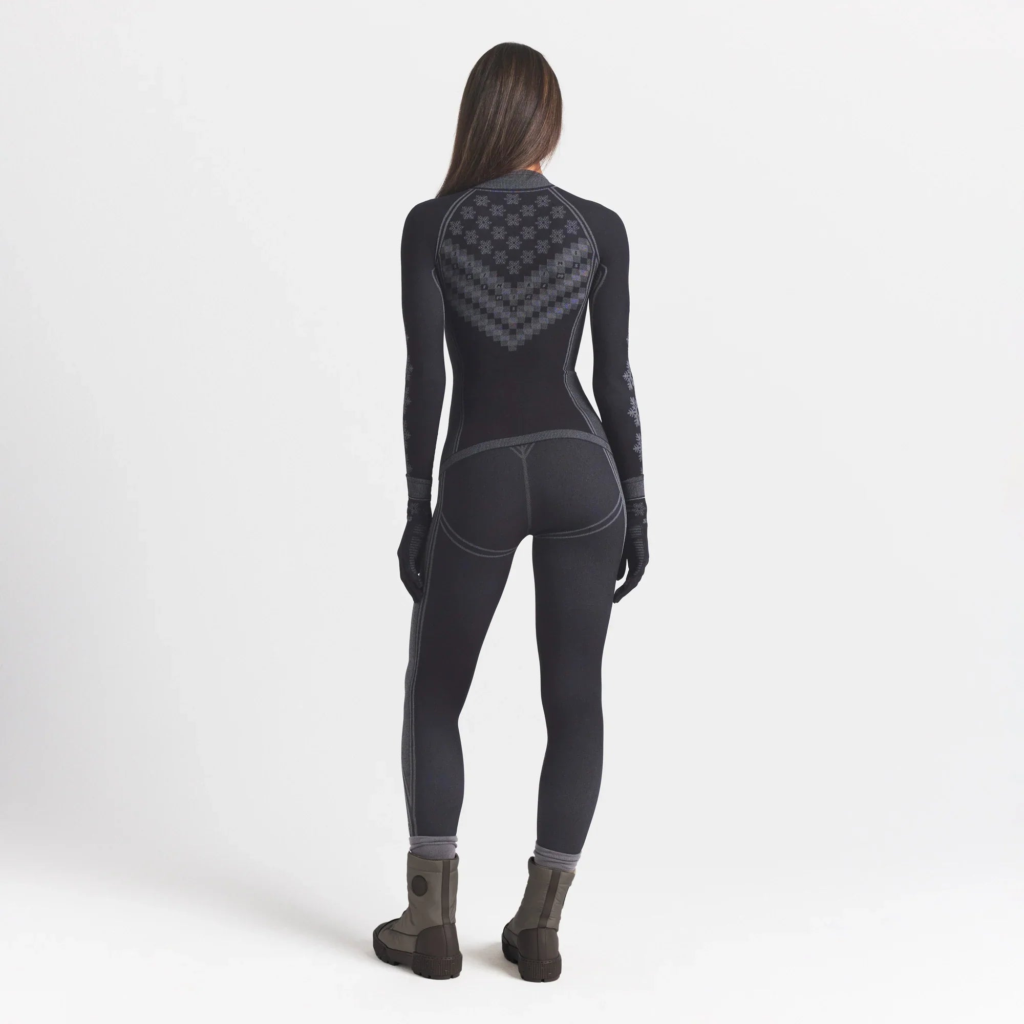 SKIMS FIRST LAYERS HALF ZIP LONG SLEEVE | OBSIDIAN WINTER FAIR ISLE - Sneaker Türkiye