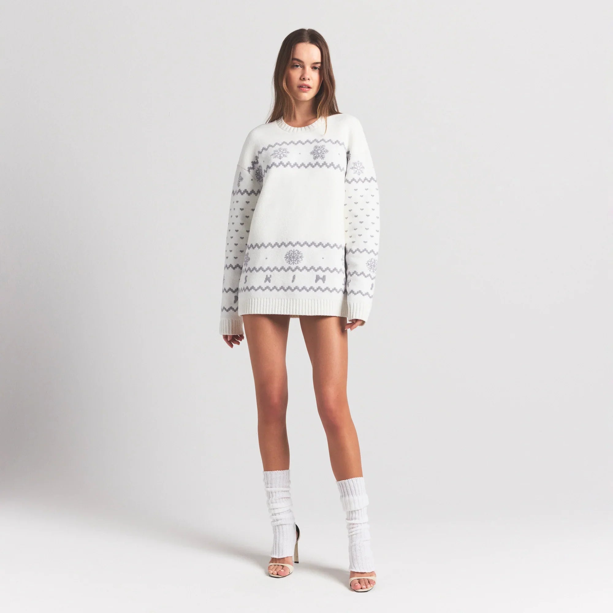 SKIMS COZY LIGHT CREWNECK PULLOVER | MARBLE HEART FAIR ISLE - Sneaker Türkiye