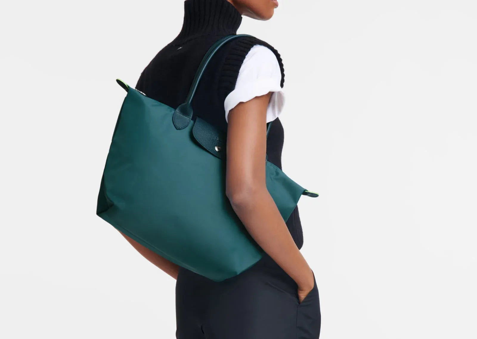 Longchamp Le Pliage Green Medium Tote Bag Peacock - Sneaker Türkiye
