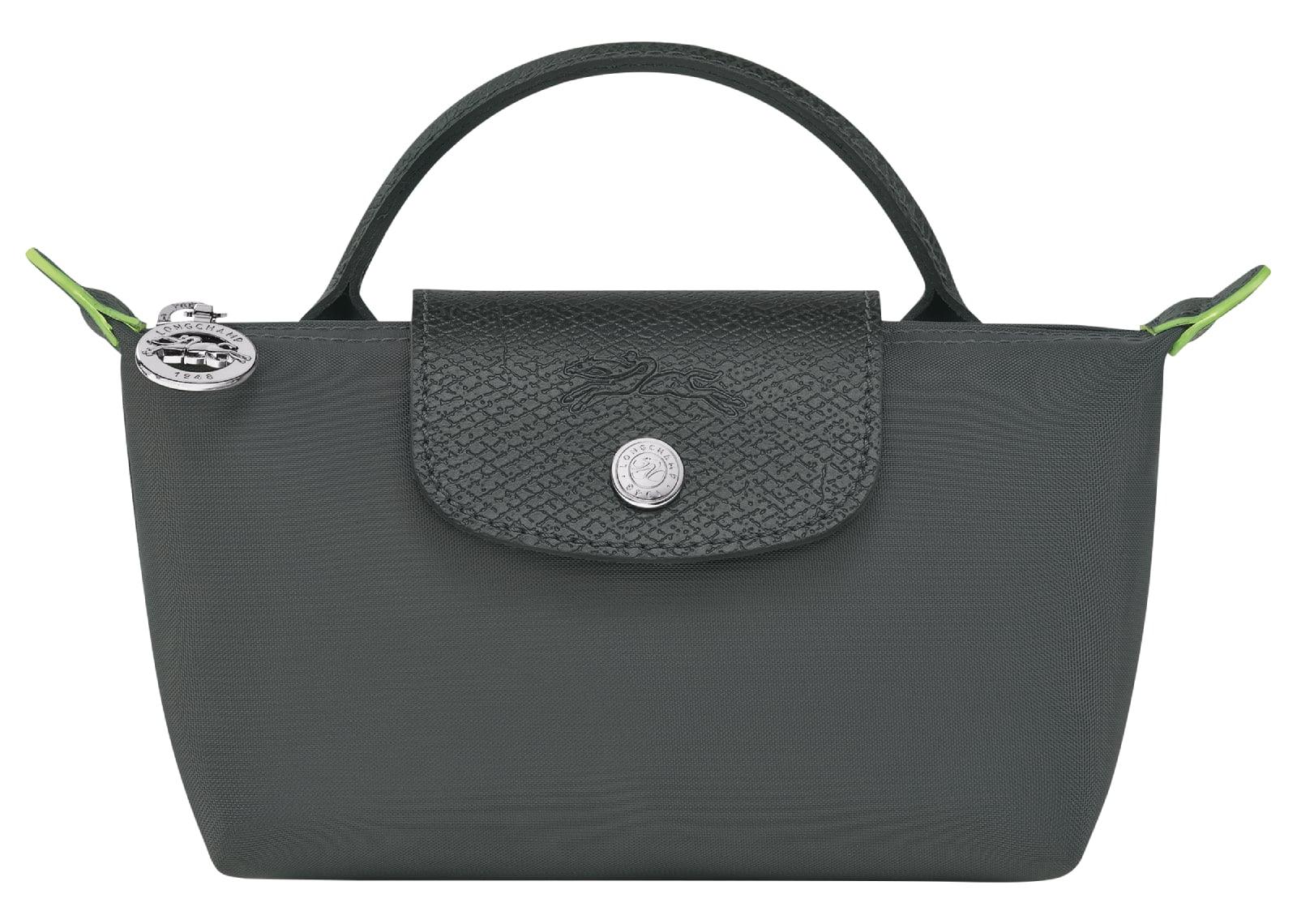 Longchamp Le Pliage Green Pouch With Handle Graphite - Sneaker Türkiye