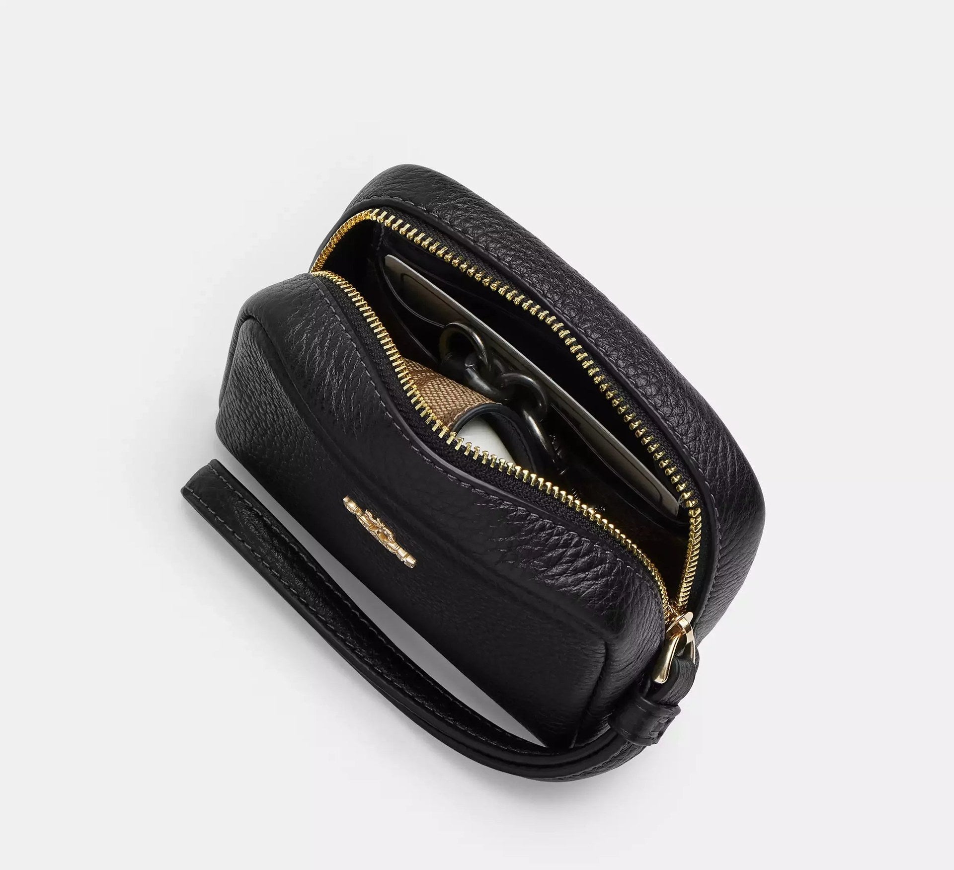 Coach Pouch Wristlet – Gold/Black - Sneaker Türkiye