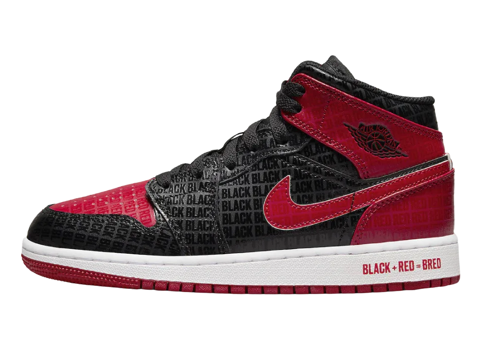 Nike Air Jordan 1 Mid Bred Text (GS) - Sneaker Türkiye