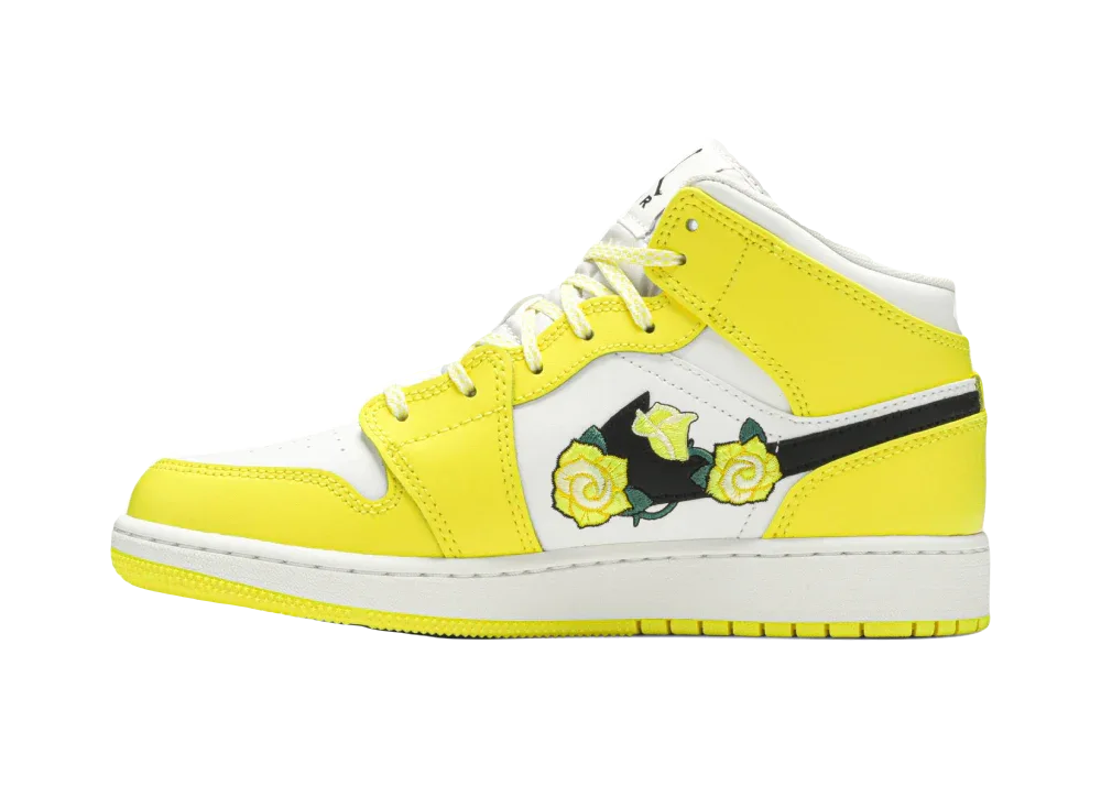 Nike Air Jordan 1 Mid Dynamic Yellow Floral (GS) - Sneaker Türkiye