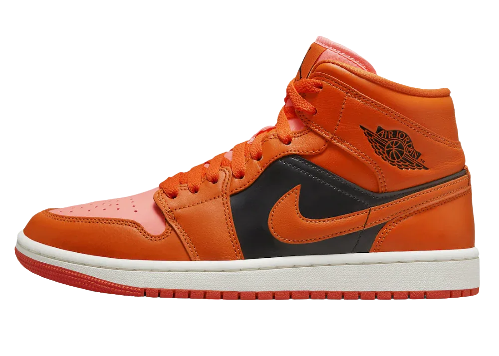 Nike Air Jordan 1 Mid Orange Black (W) - Sneaker Türkiye