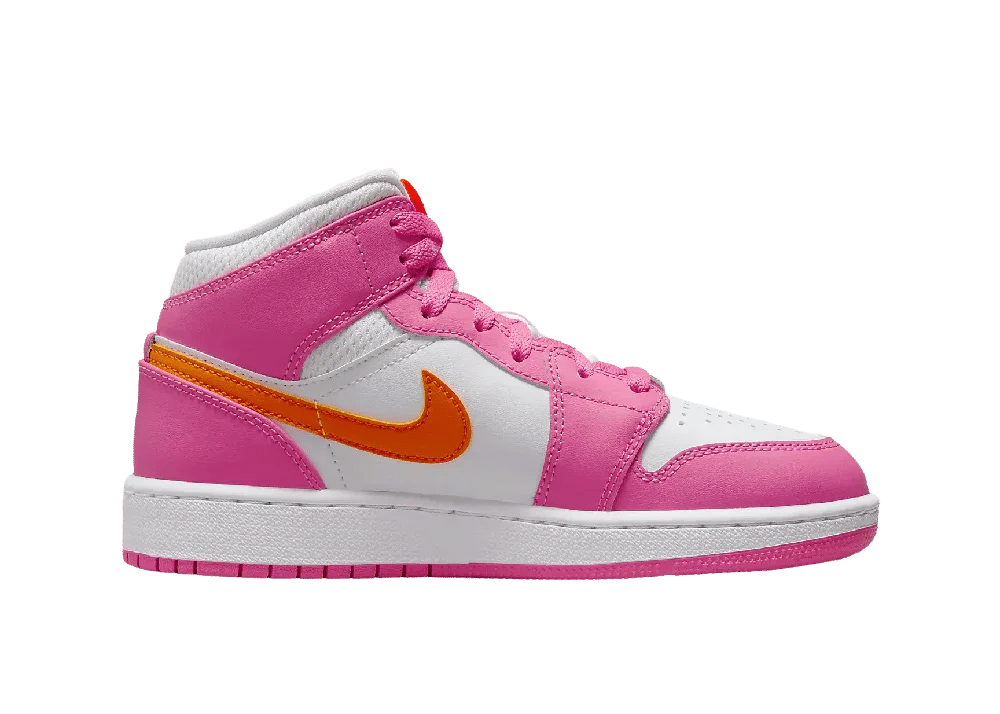 Nike Air Jordan 1 Mid Pinksicle Safety Orange (GS) - Sneaker Türkiye
