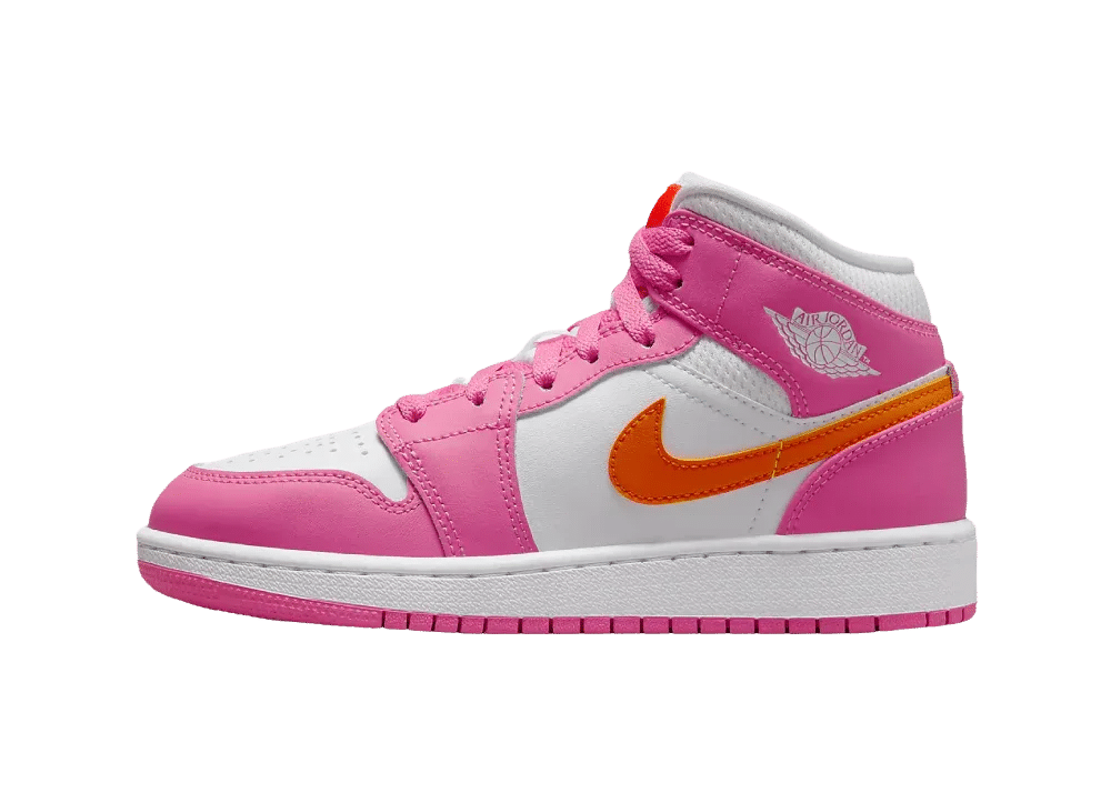 Nike Air Jordan 1 Mid Pinksicle Safety Orange (GS) - Sneaker Türkiye