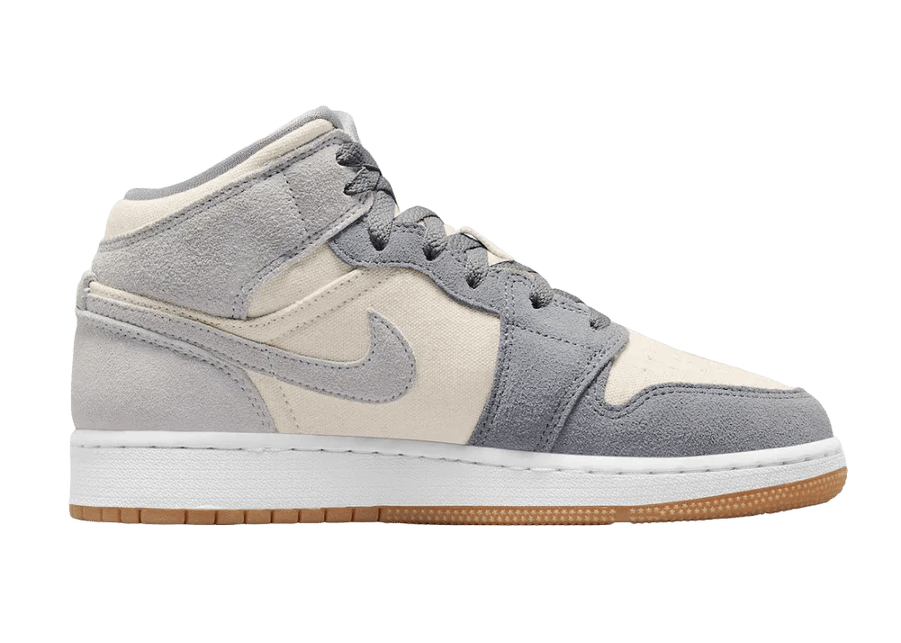 Nike Air Jordan 1 Mid SE Coconut Milk Particle Grey (GS) - Sneaker Türkiye