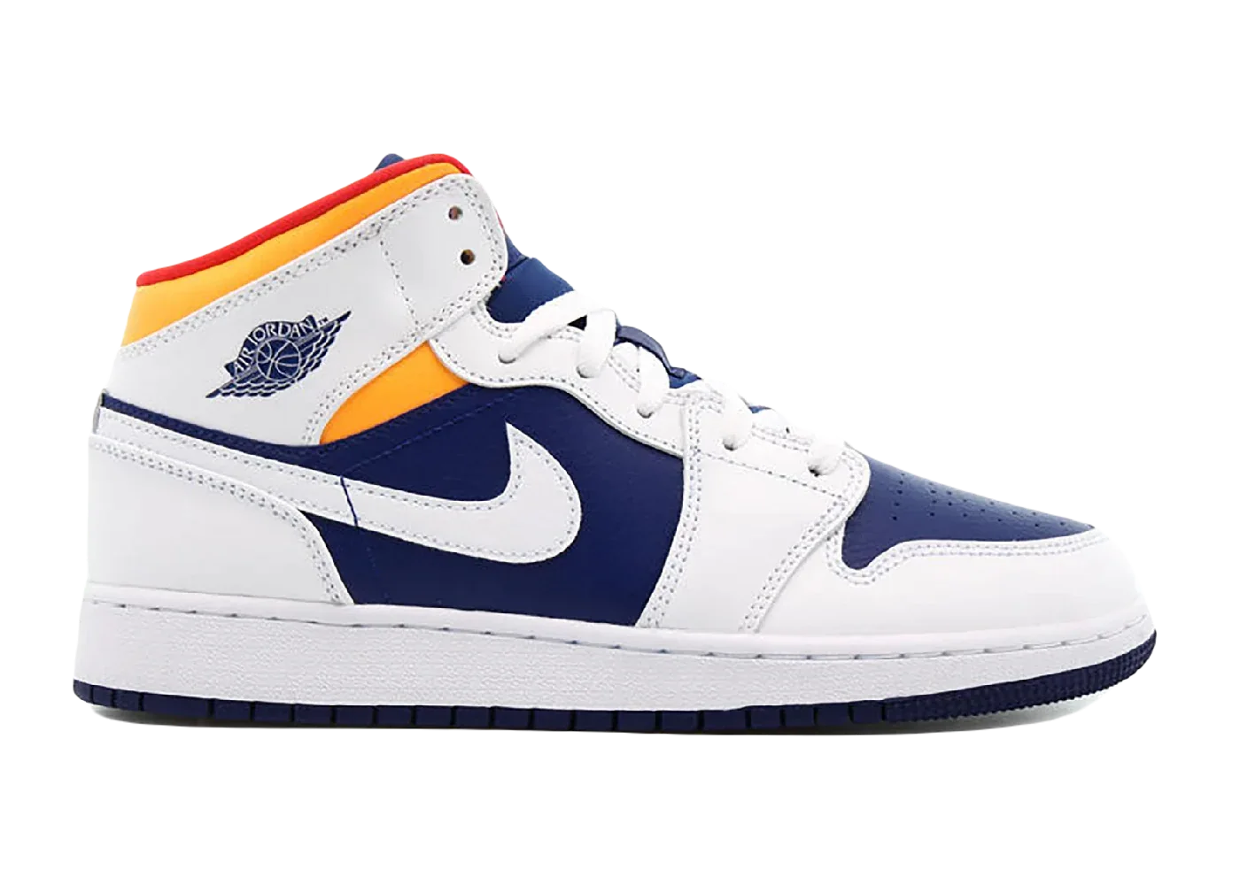 Nike Air Jordan 1 Mid White Laser Orange Deep Royal Blue (GS) - Sneaker Türkiye