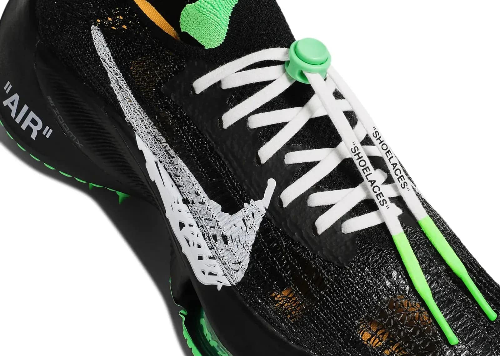 Nike Air Zoom Tempo Next Flyknit Off-White Black Scream Green - Sneaker Türkiye