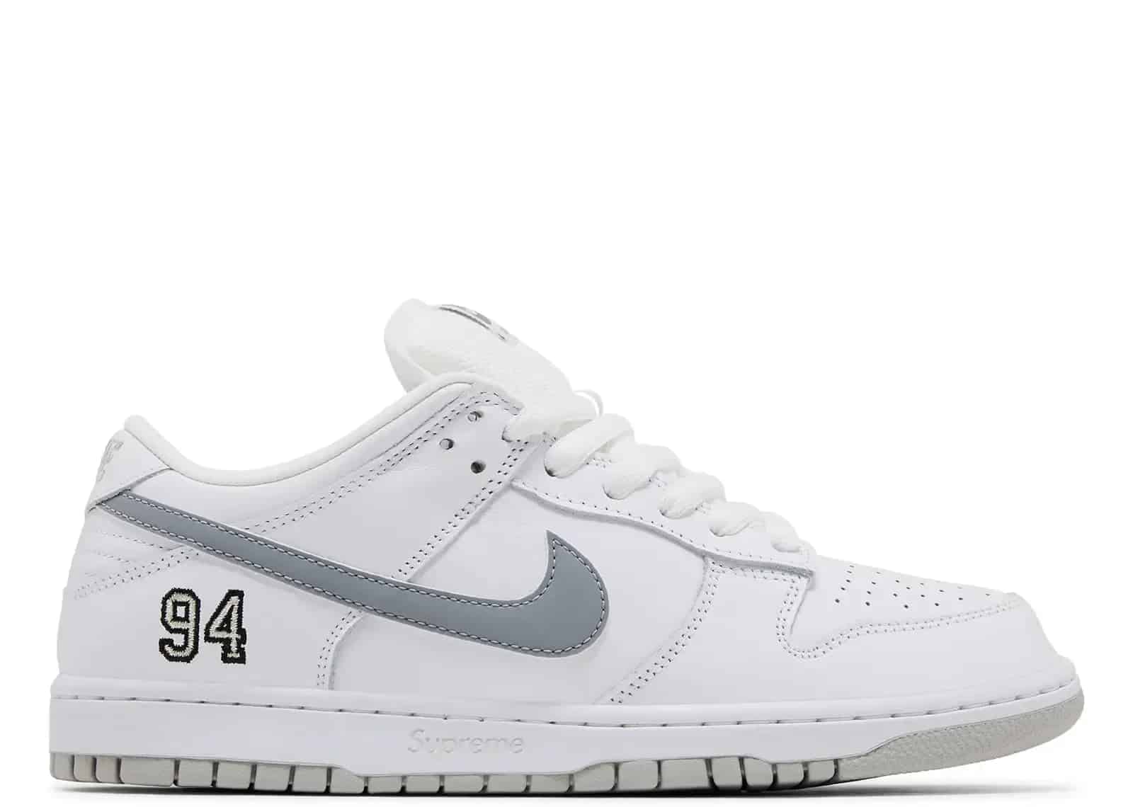 Nike Dunk Low Supreme 94 White Metallic Silver - Sneaker Türkiye