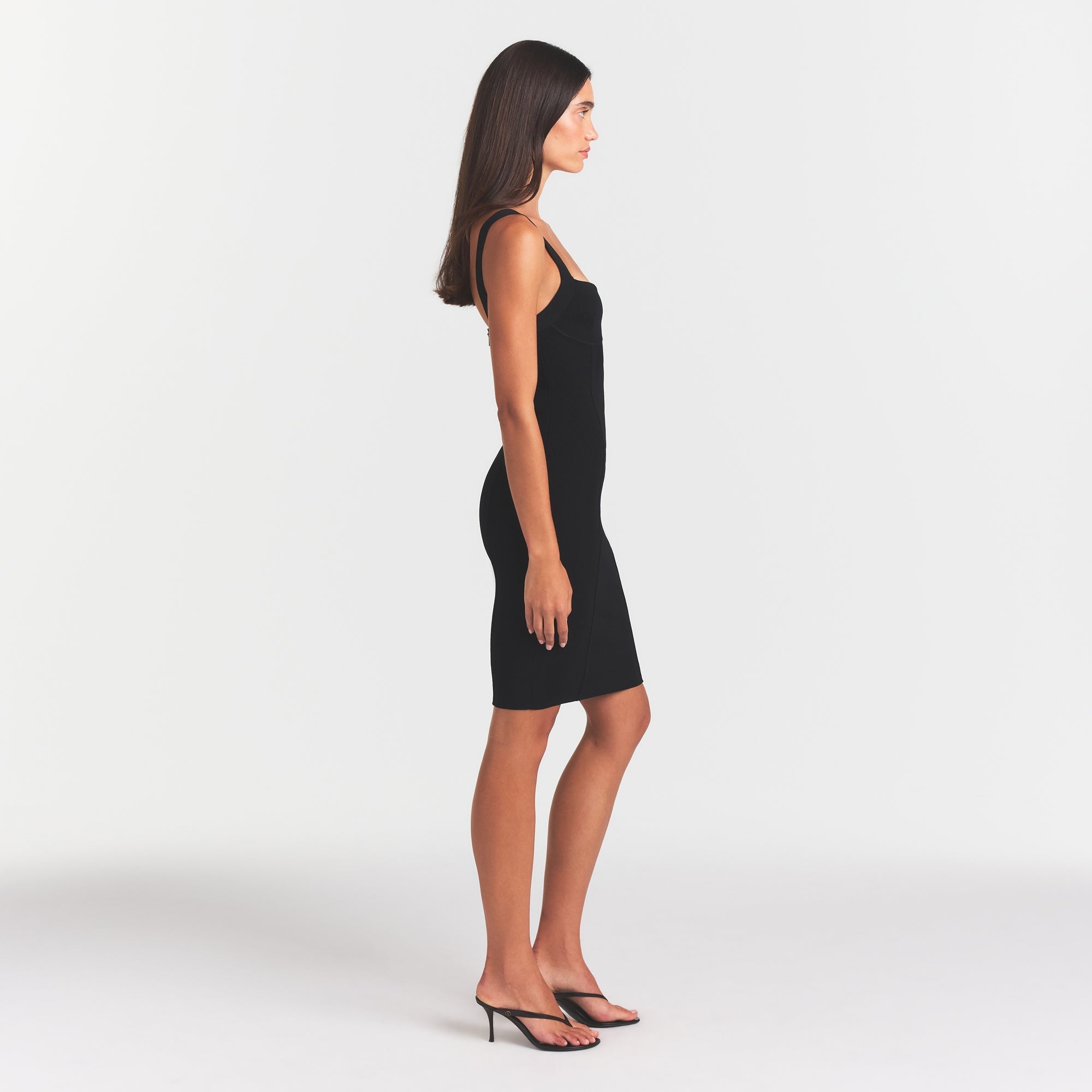 SKIMS REFINED KNIT MIDI DRESS | OBSIDIAN - Sneaker Türkiye
