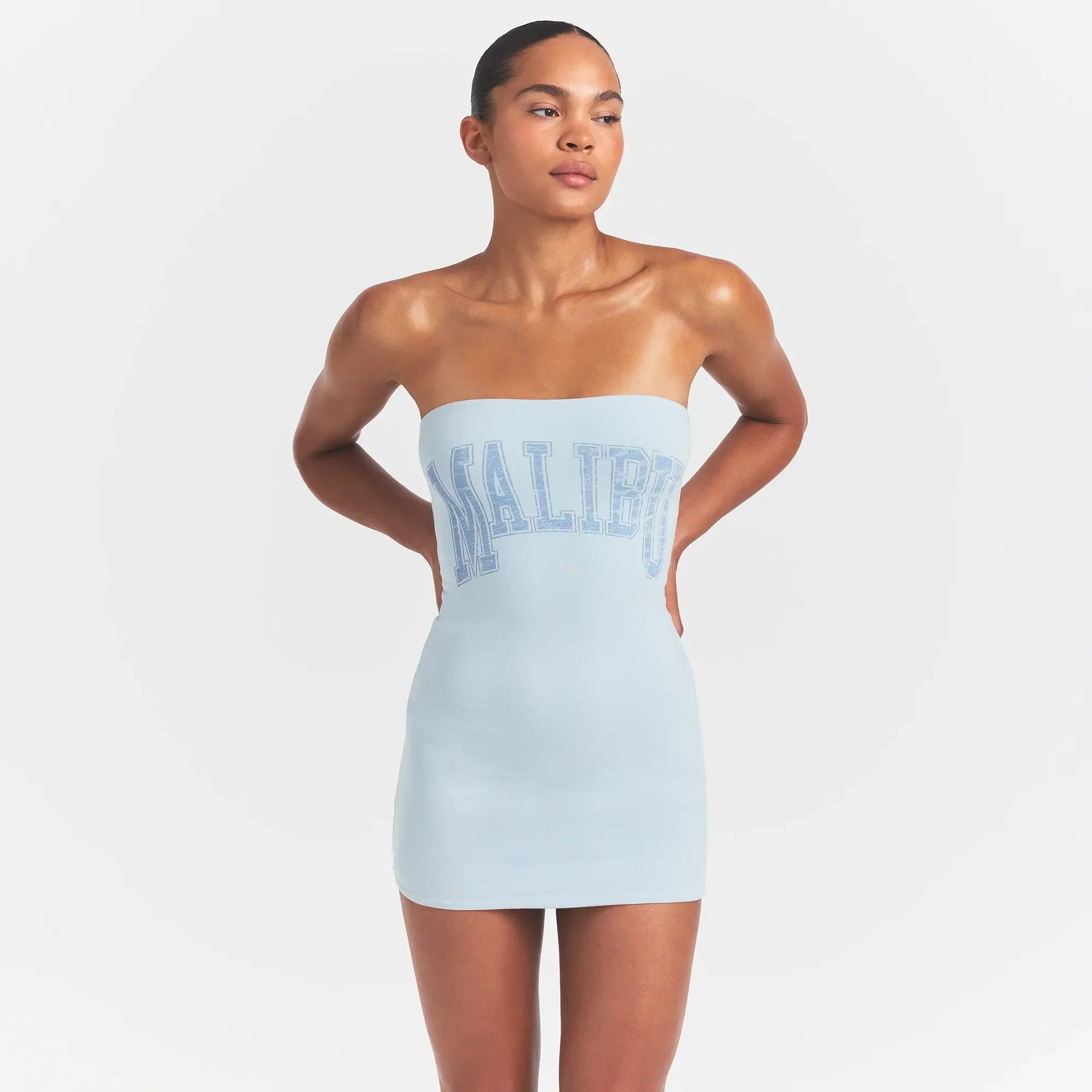 SKIMS COTTON JERSEY MINI TUBE DRESS | OPAL MALIBU - Sneaker Türkiye