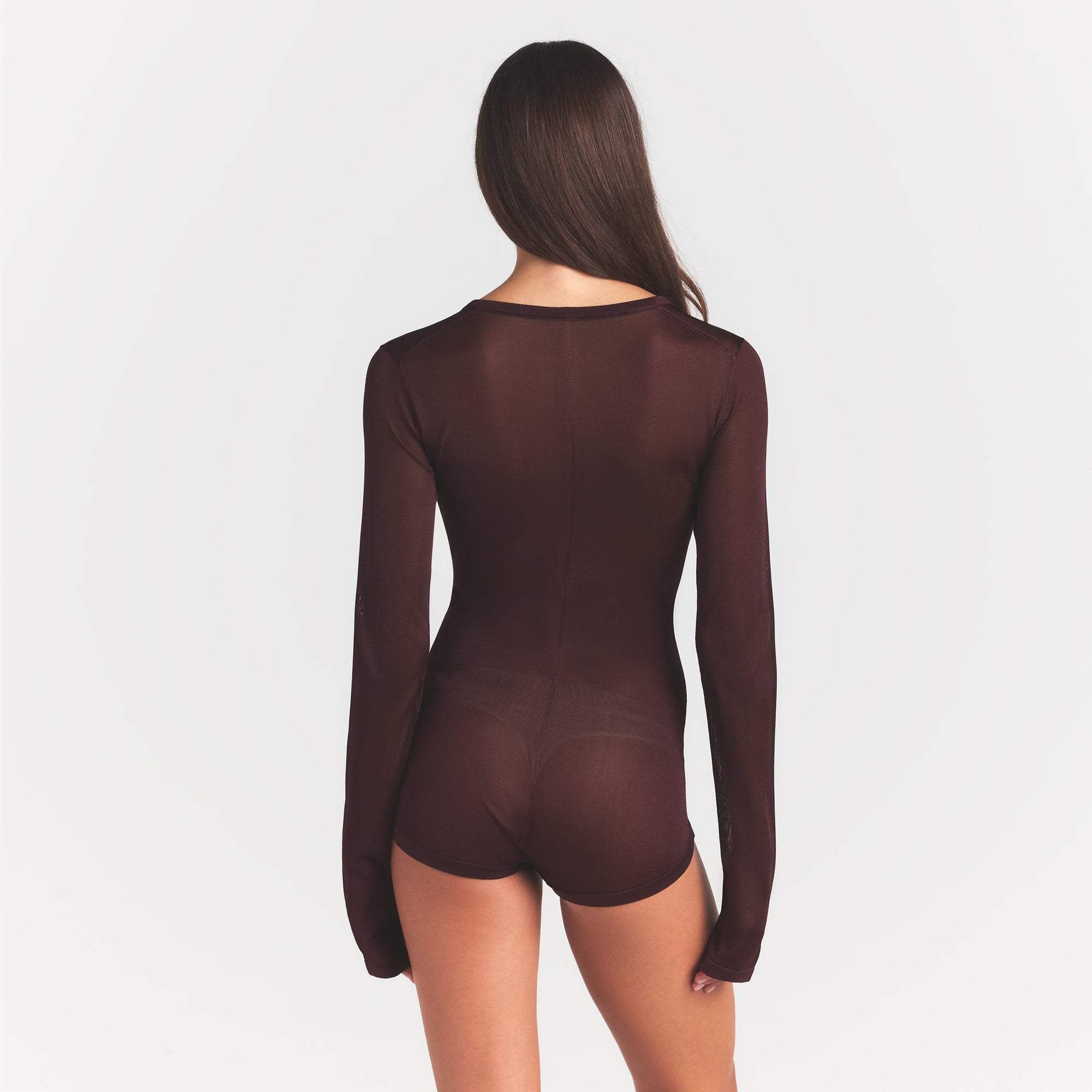 SKIMS SLINKY KNIT BUTTON UP HENLEY ONESIE | CURRANT - Sneaker Türkiye