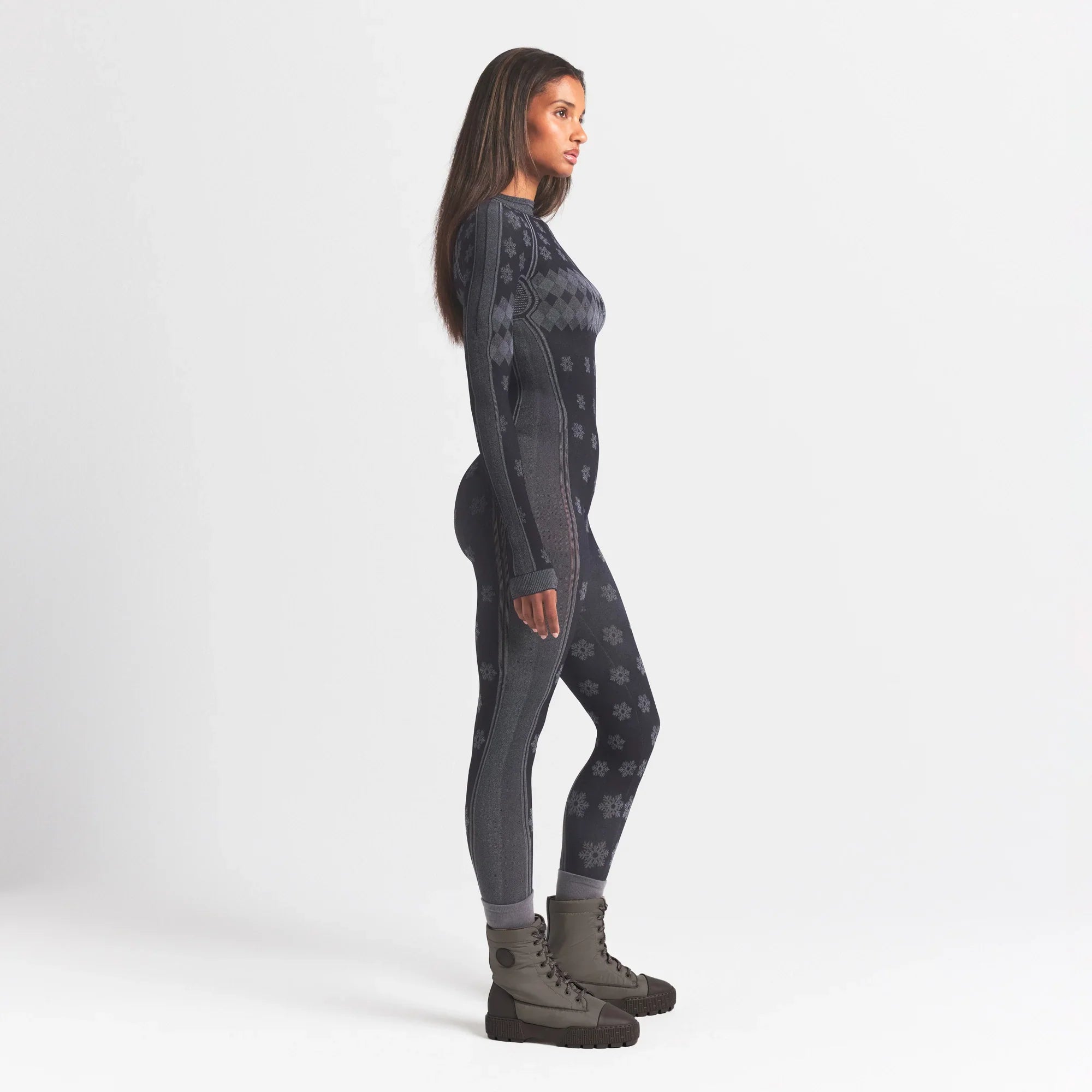 SKIMS FIRST LAYERS TURTLENECK CATSUIT | OBSIDIAN WINTER FAIR ISLE - Sneaker Türkiye