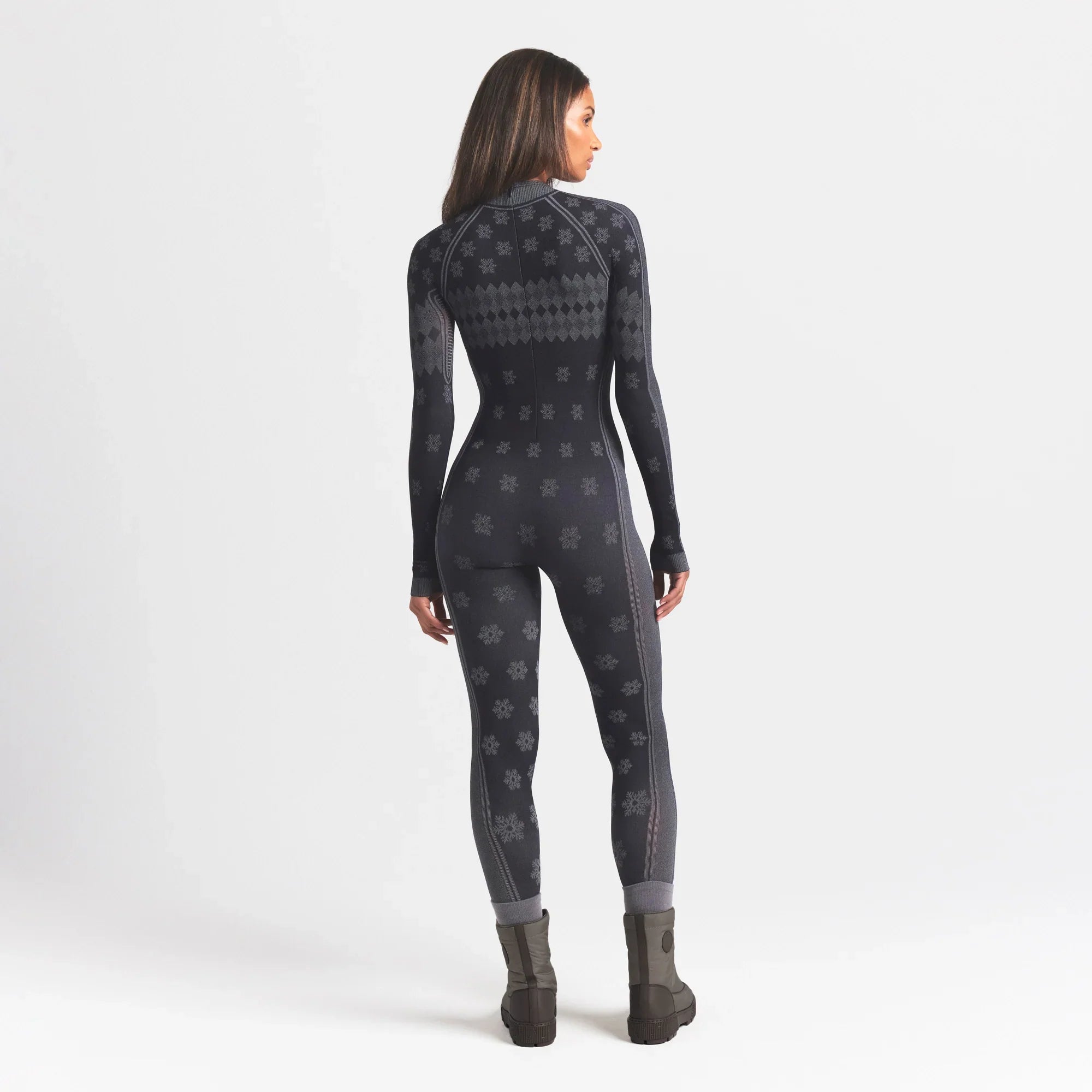SKIMS FIRST LAYERS TURTLENECK CATSUIT | OBSIDIAN WINTER FAIR ISLE - Sneaker Türkiye